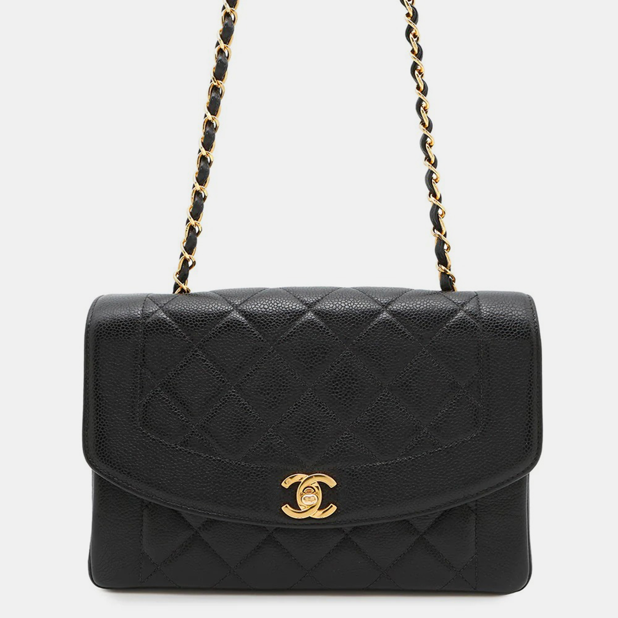 

Chanel Diana Black Caviar Leather 25 Chain Shoulder Bag
