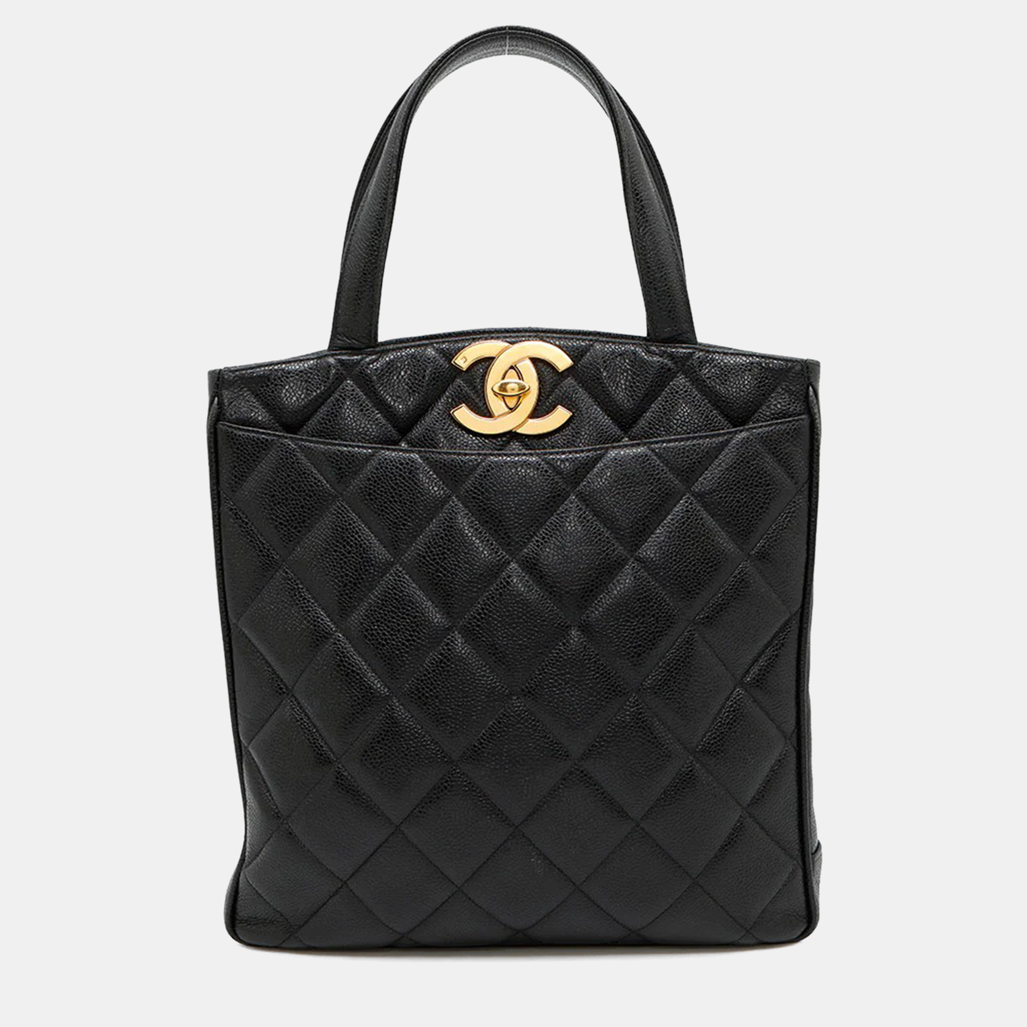 

Chanel Deca Coco Black Caviar Leather Tote Bag
