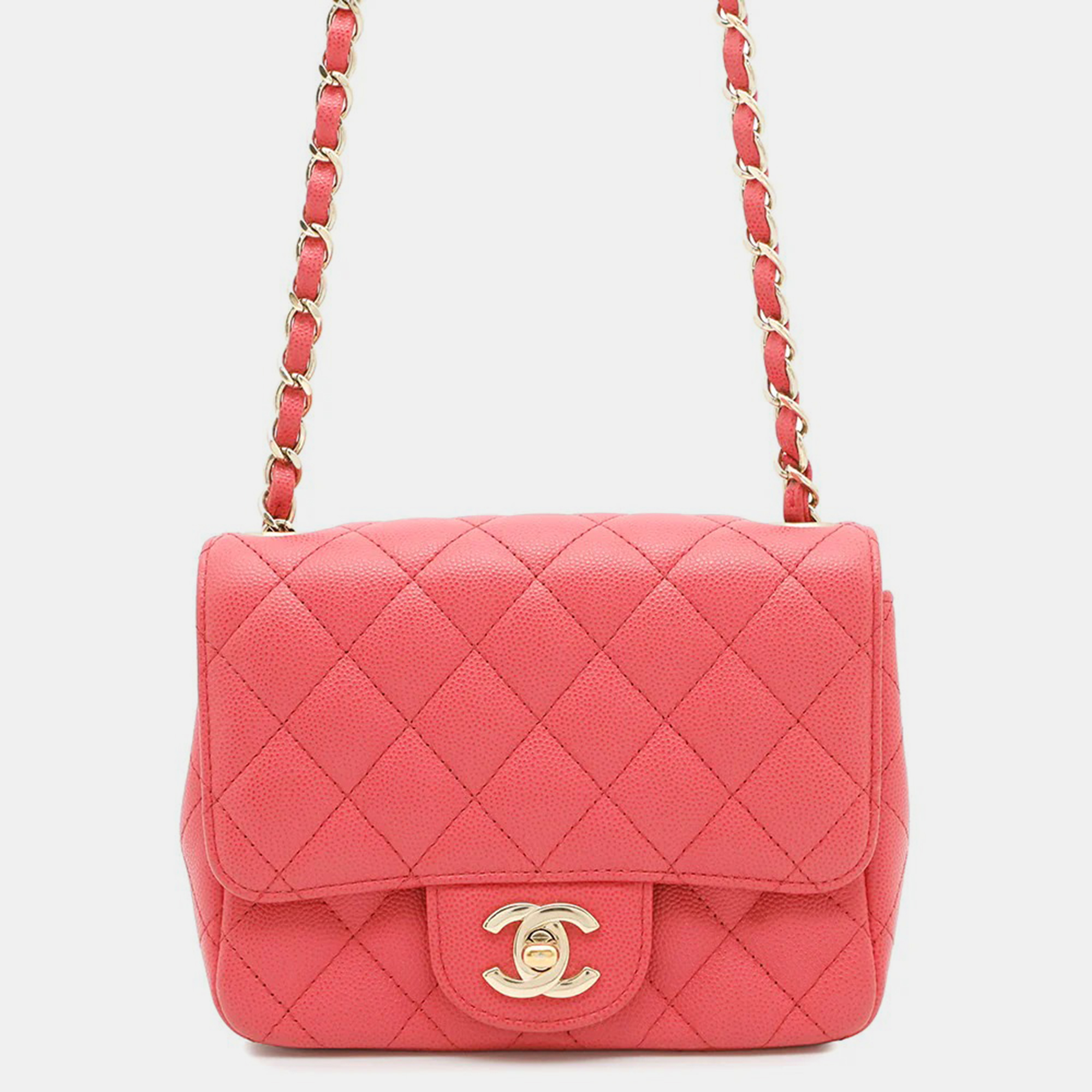 

Chanel Matelassé Pink Caviar Leather Chain Shoulder Bag