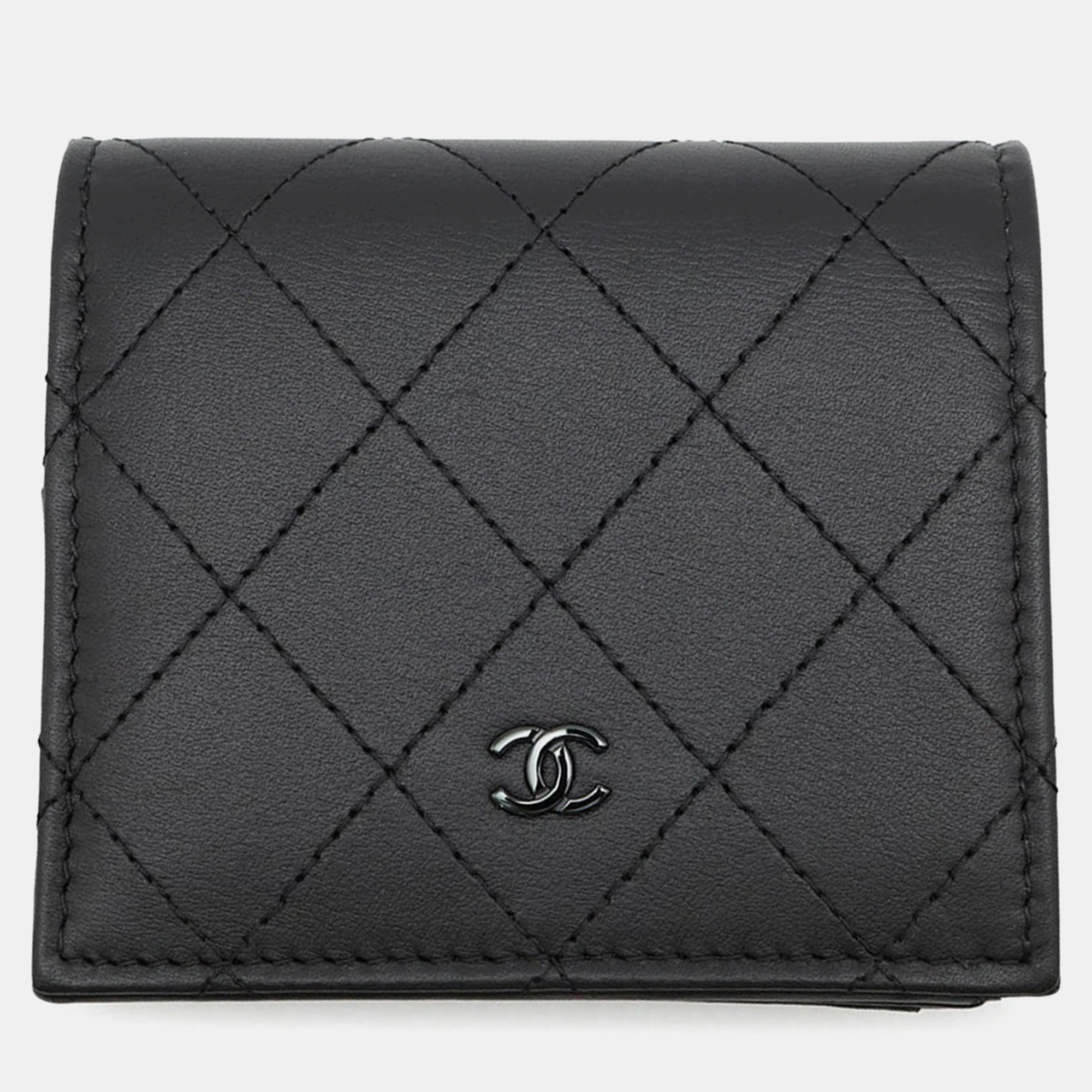

Chanel Matelasse Small Wallet So Black Leather