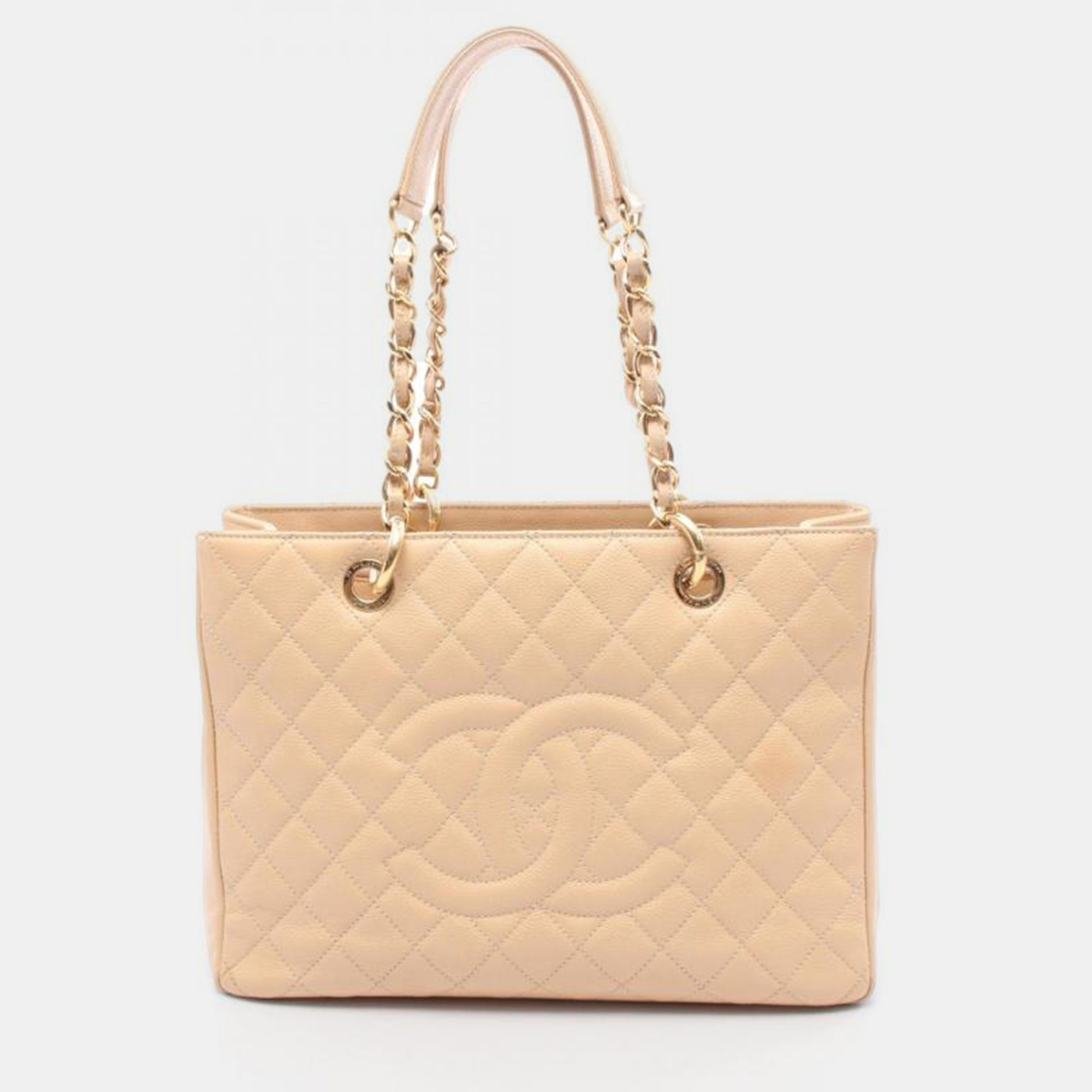

Chanel Matelasse Grand Shopping Gst Tote Bag A50995 Leather Beige Ghw