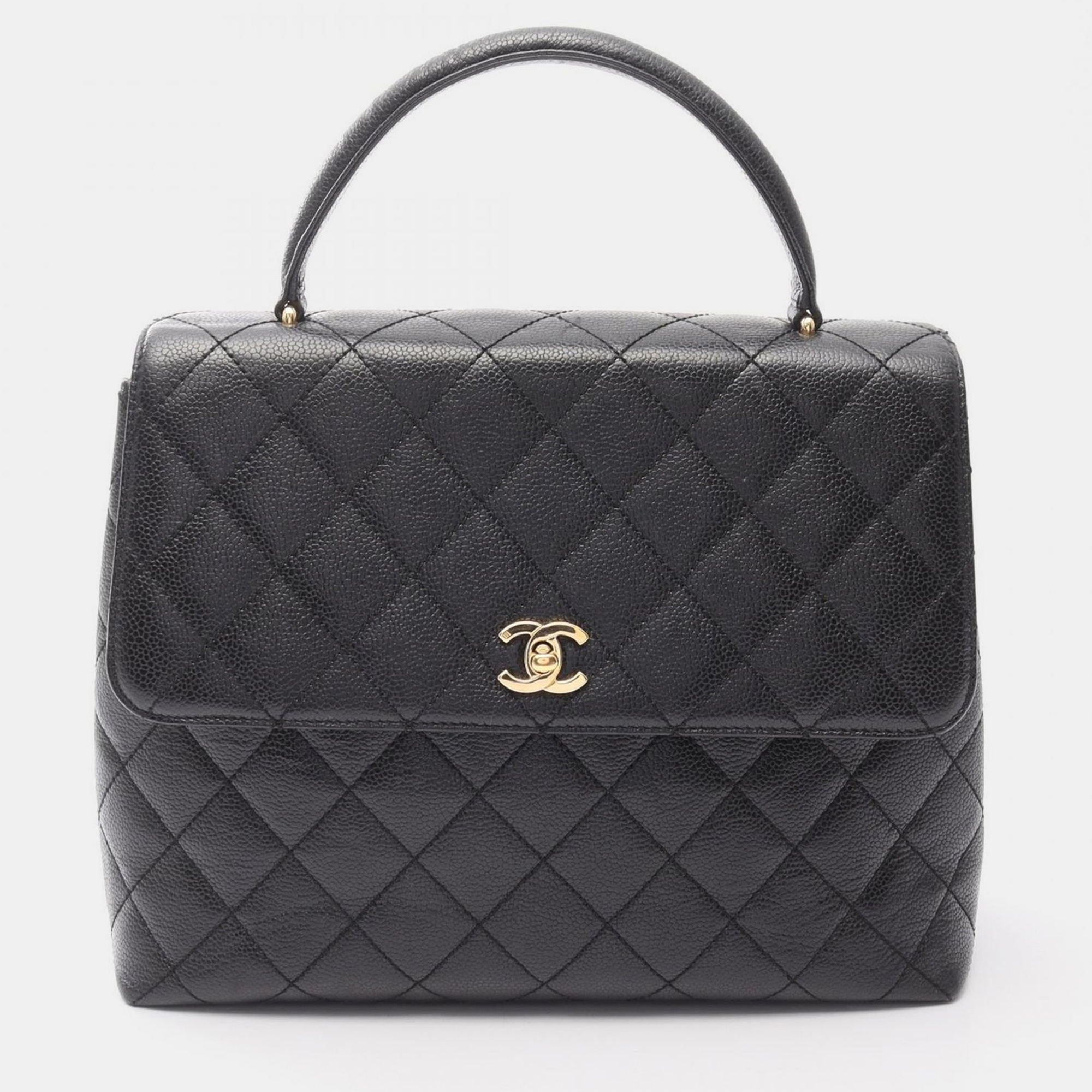 

Chanel Matelasse Handbag Calfskin Black Ghw Cc Coco