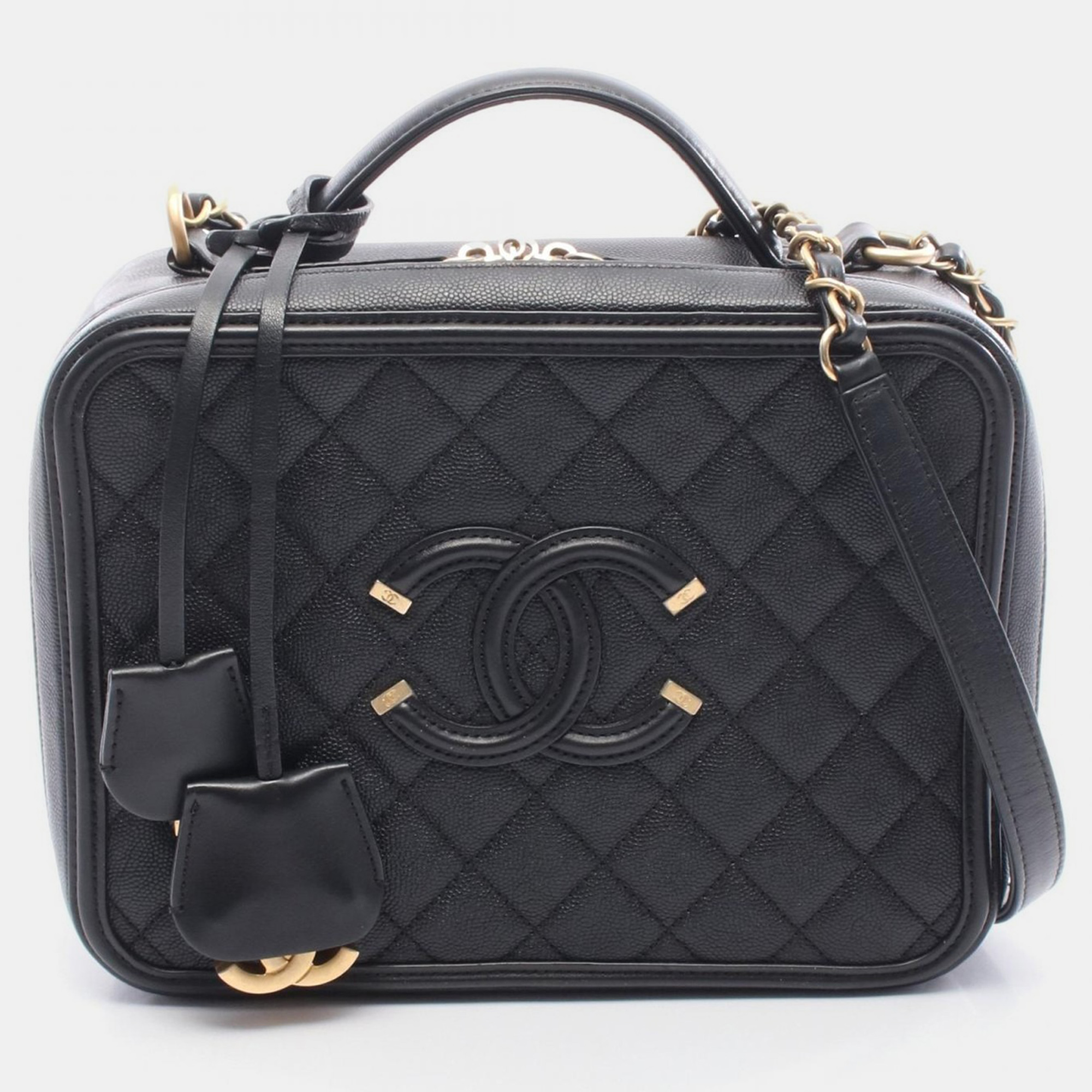

Chanel CC Filigree Black Leather Shoulder Bag