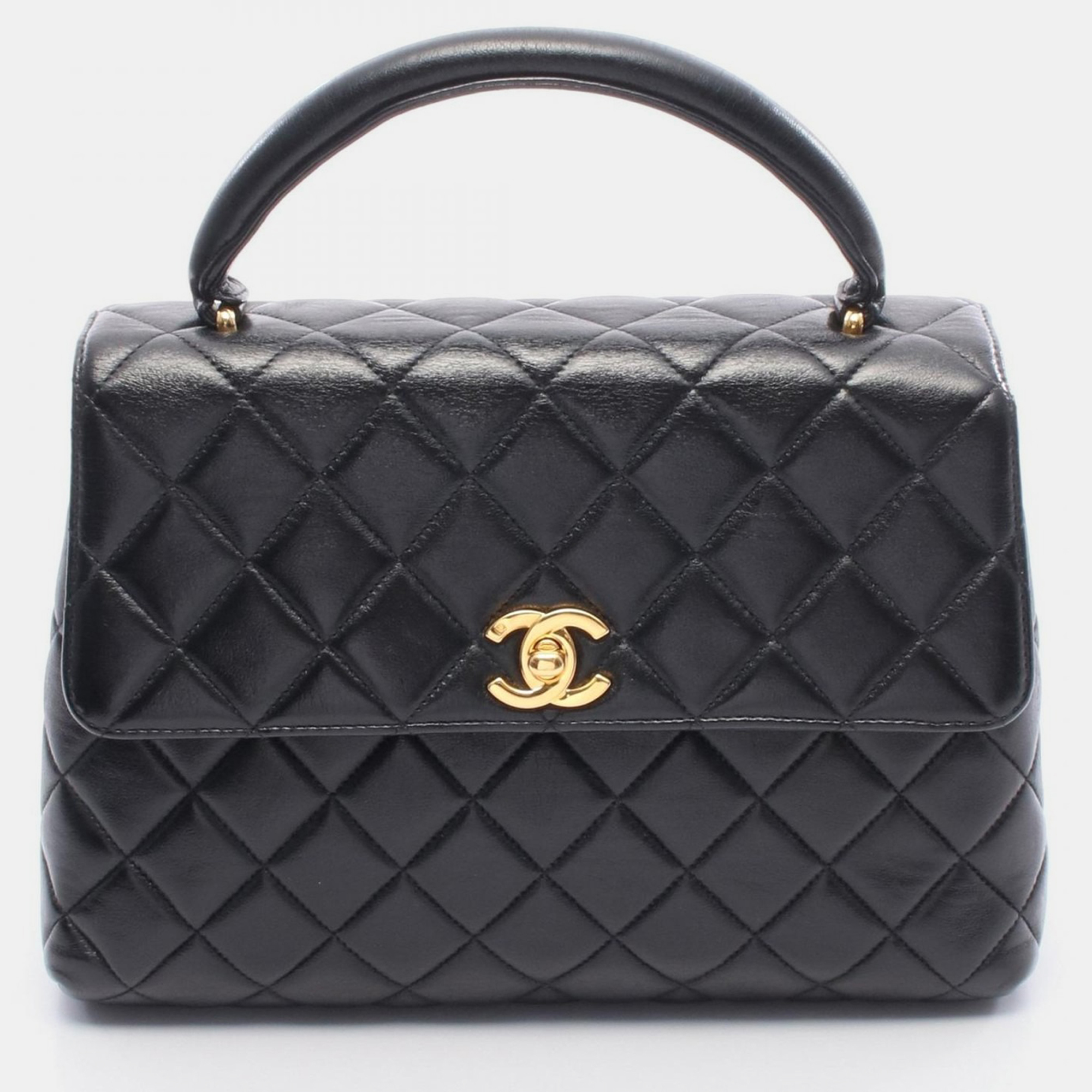 

Chanel Matelasse Handbag Lamb Leather Black Ghw Cc Coco