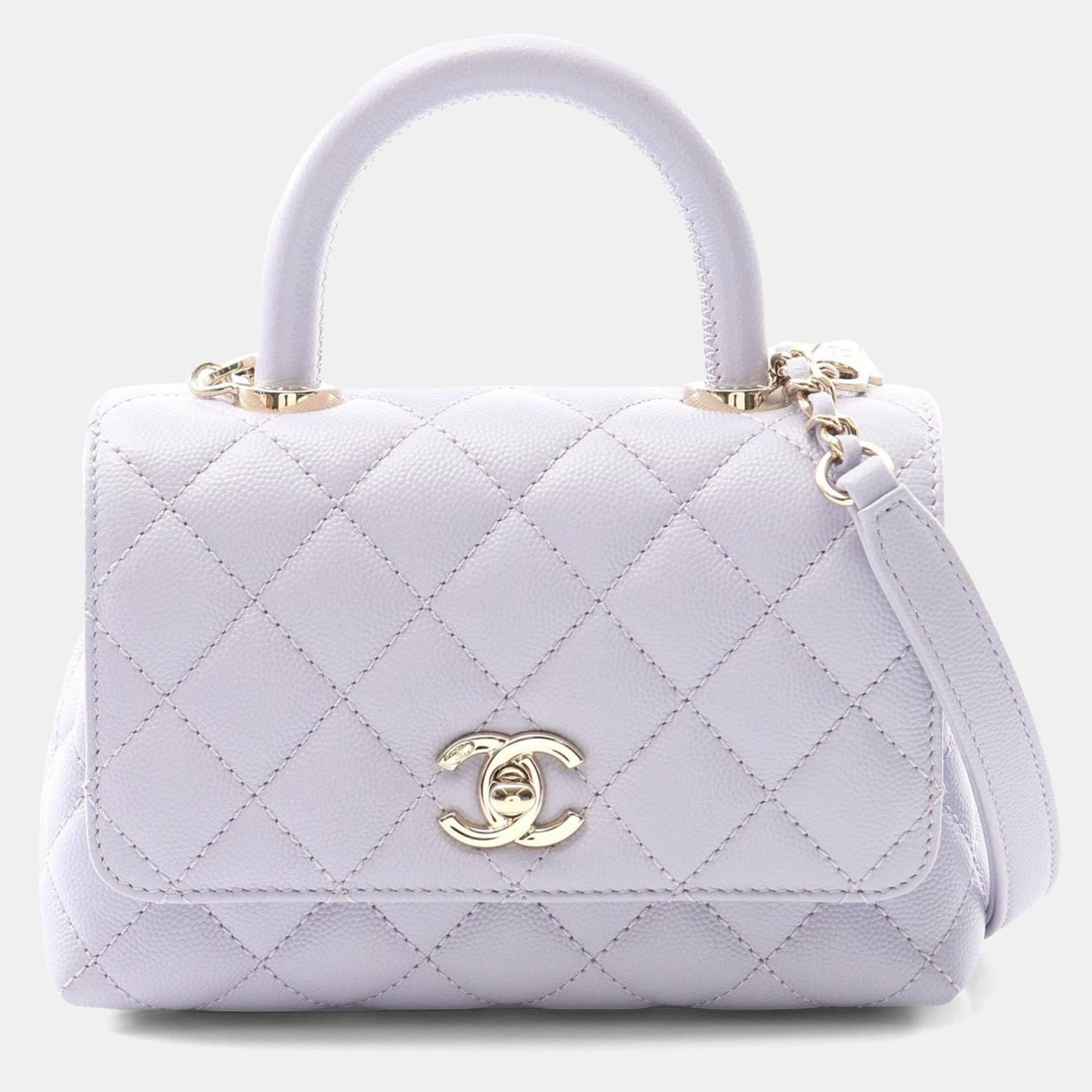 

Chanel Coco Handle  2Way Crossbody Shoulder Handbag Calfskin Purple Ghw