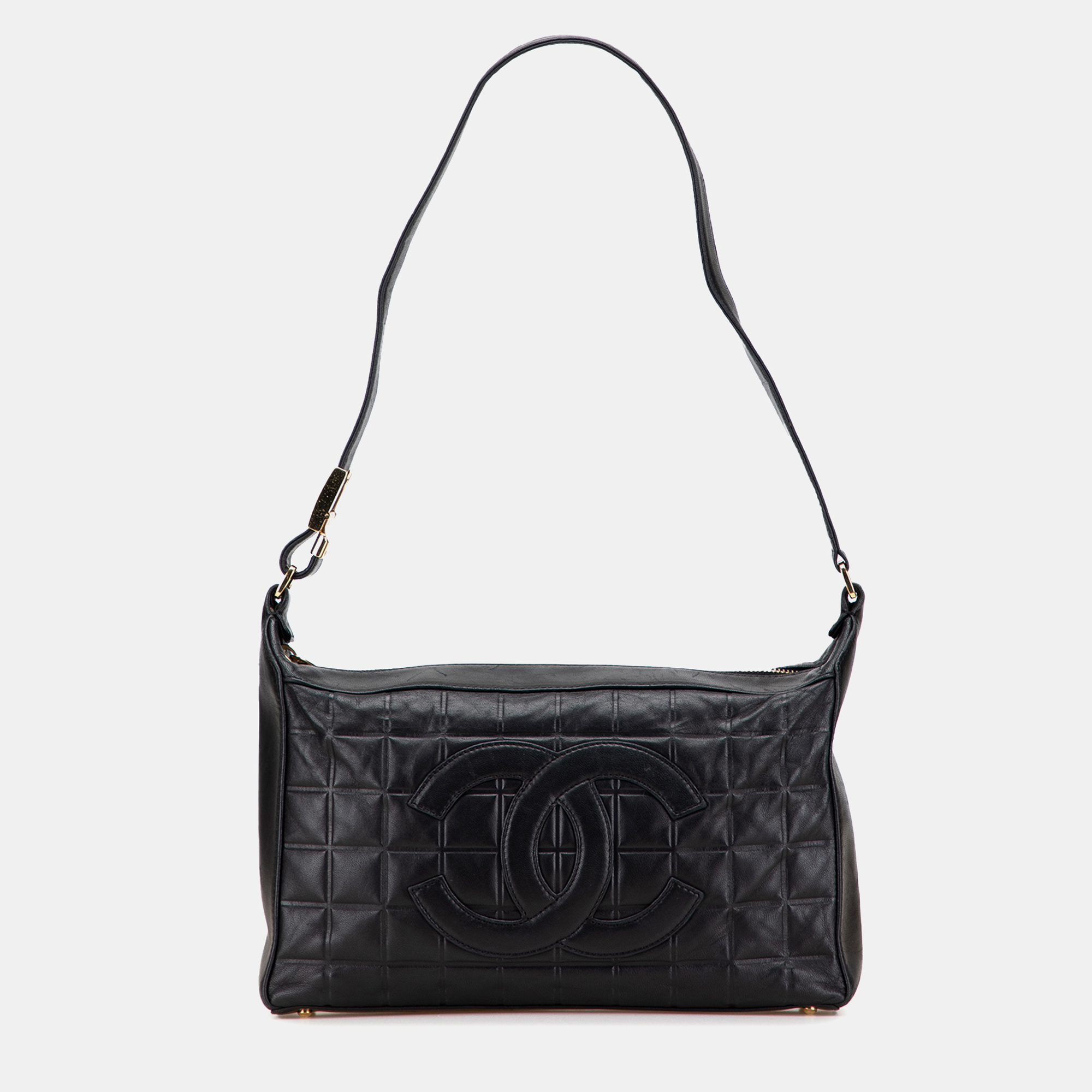 

Chanel Black Medium Lambskin Chocolate Bar Shoulder Bag