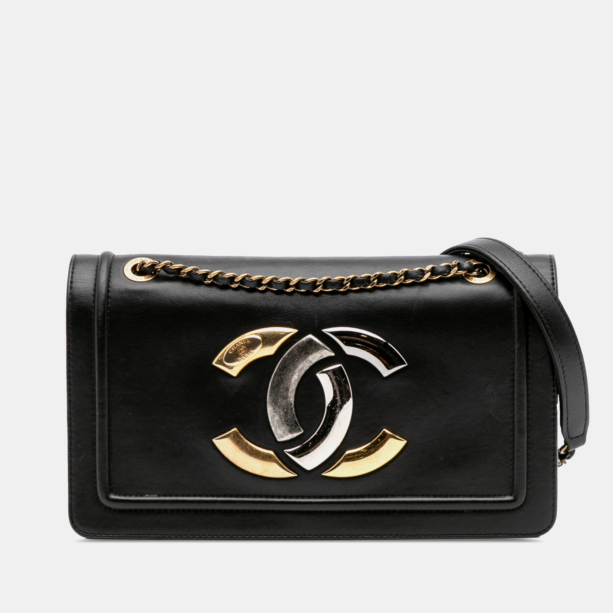 

Chanel Black Lambskin CC Antico Flap Bag