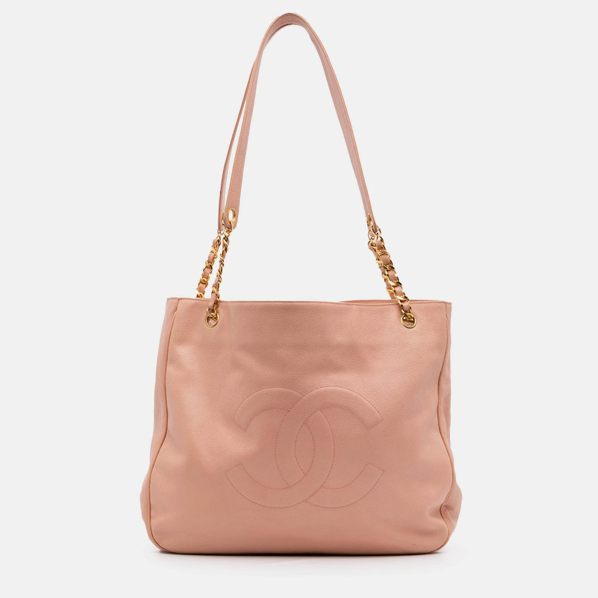 

Chanel Pink CC Caviar Chain Tote