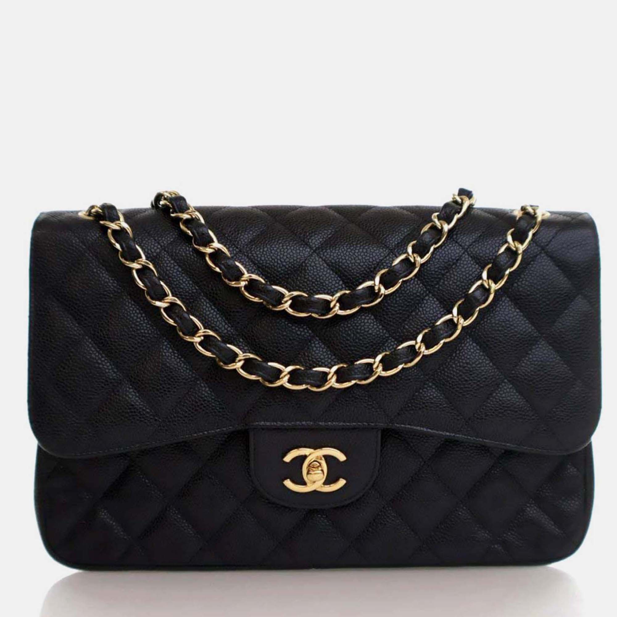 

Chanel Jumbo Caviar Classic Double Flap Bag, Black