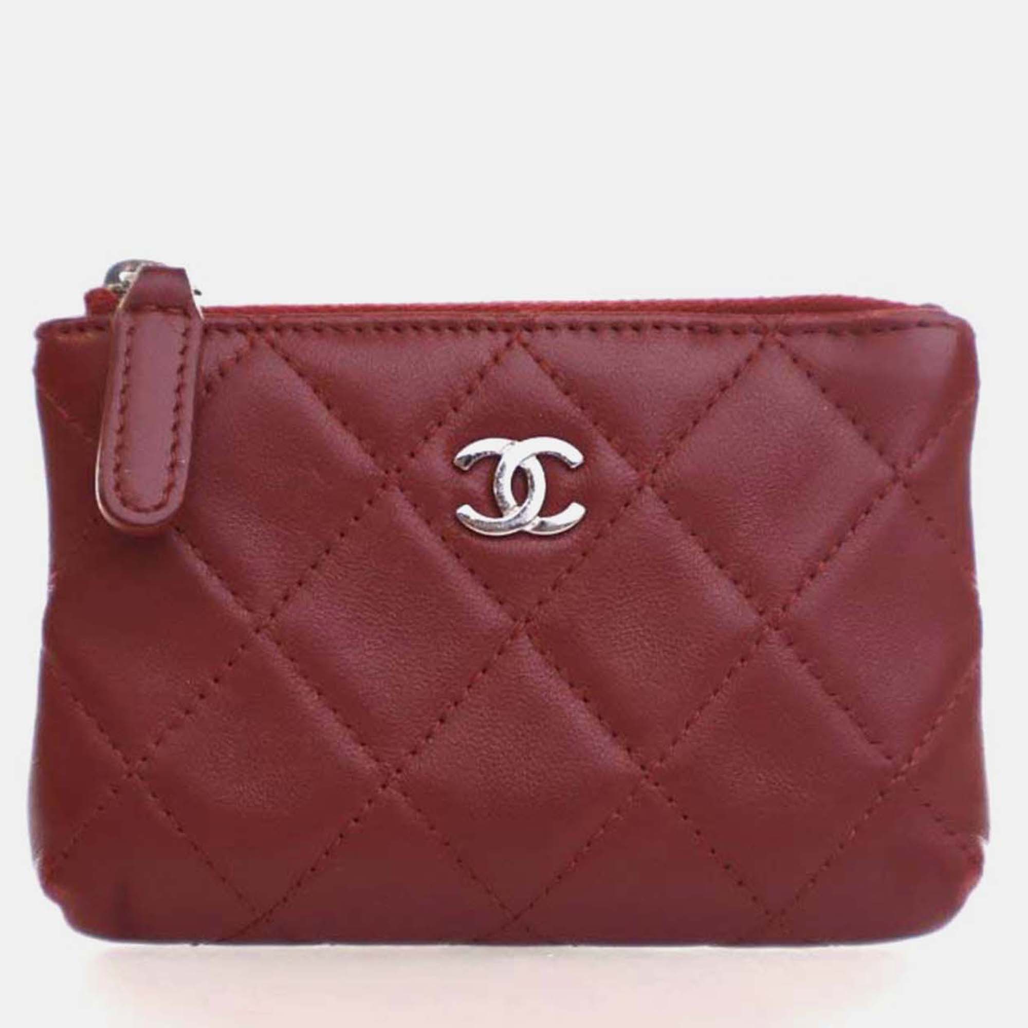 

Chanel Lambskin Key Pouch, Red