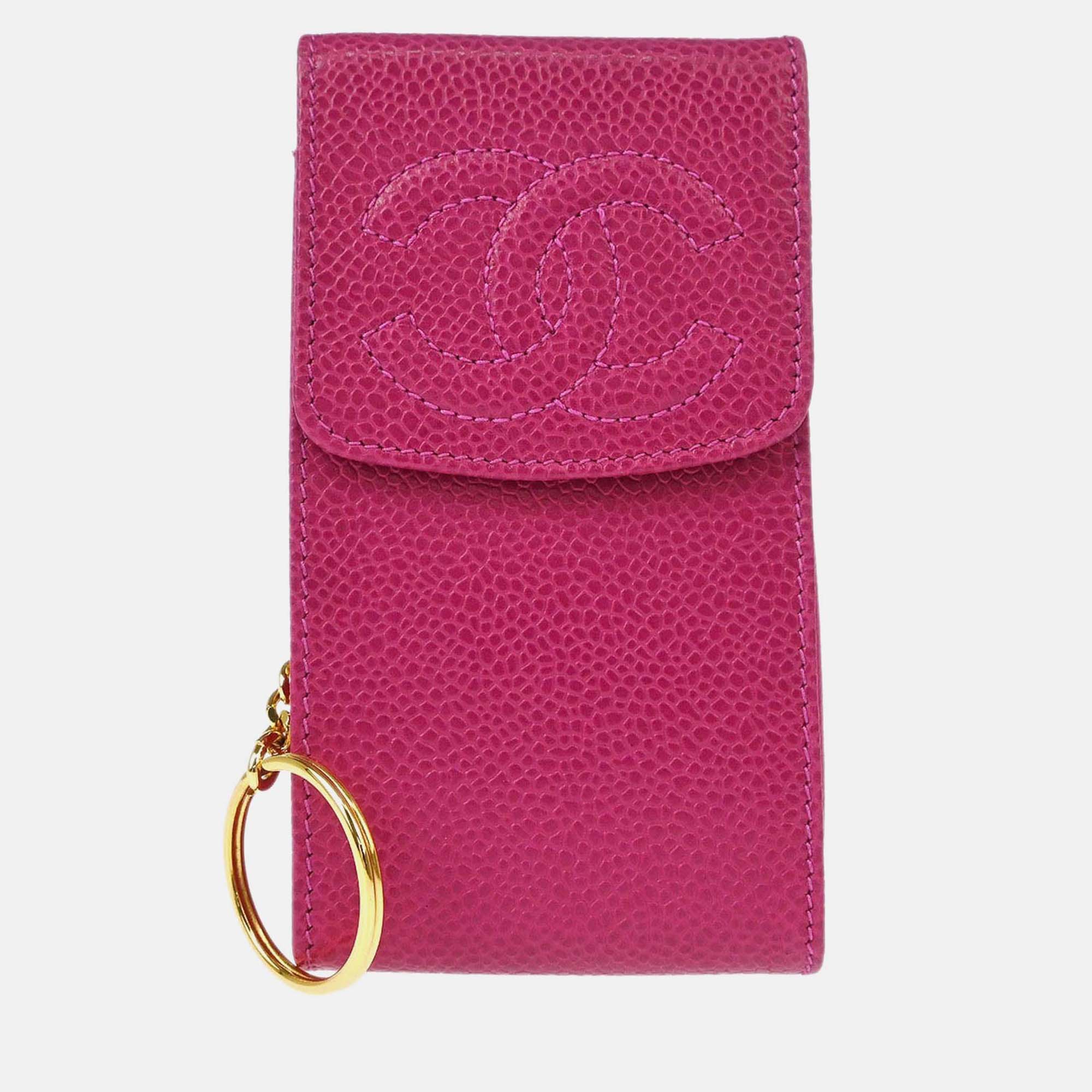 

Chanel Cigarette Case Pink Calfskin Key Holder