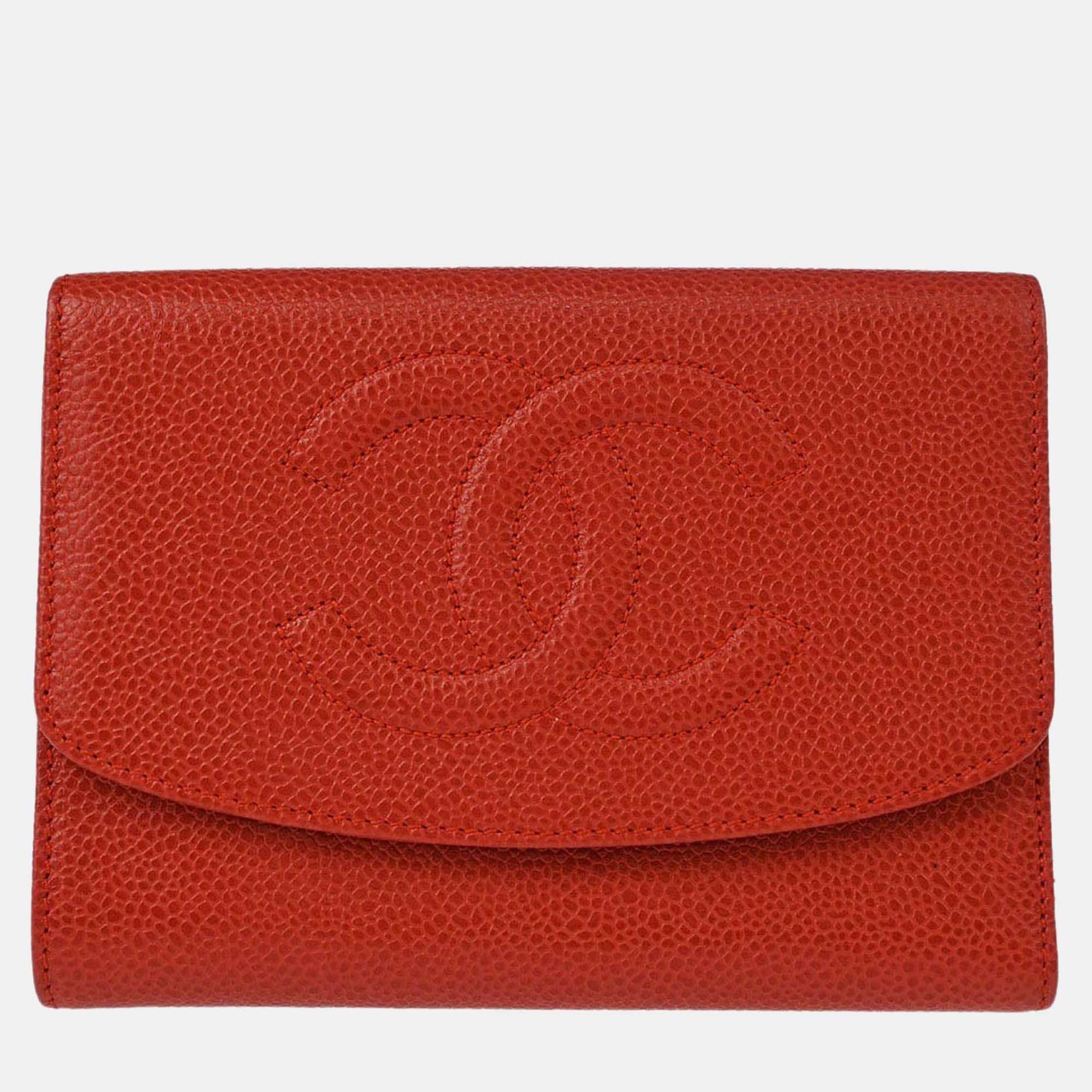 

Chanel Long Trifold Vermilion Red Calfskin Wallet