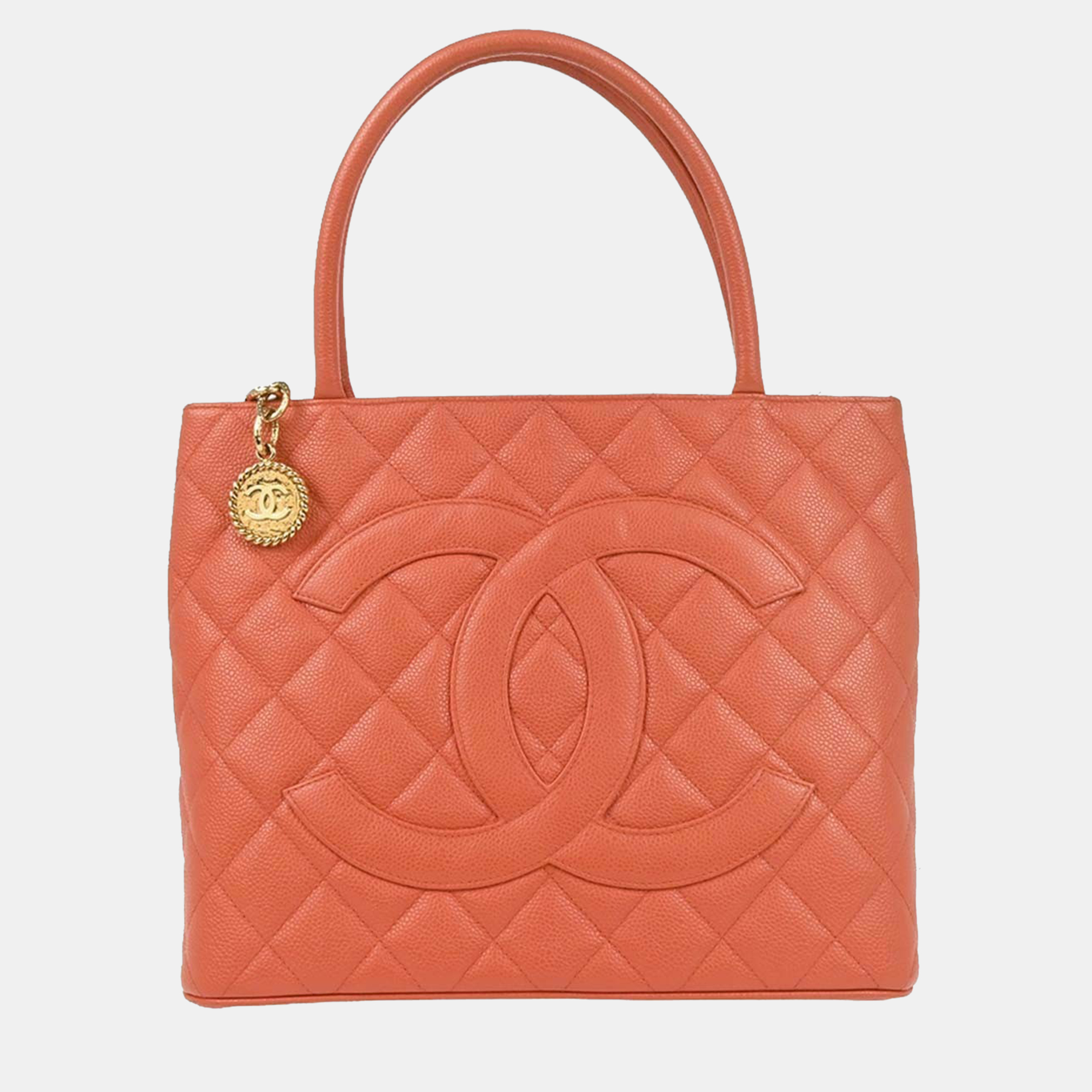 

Chanel Medallion Salmon Pink Leather Tote Bag