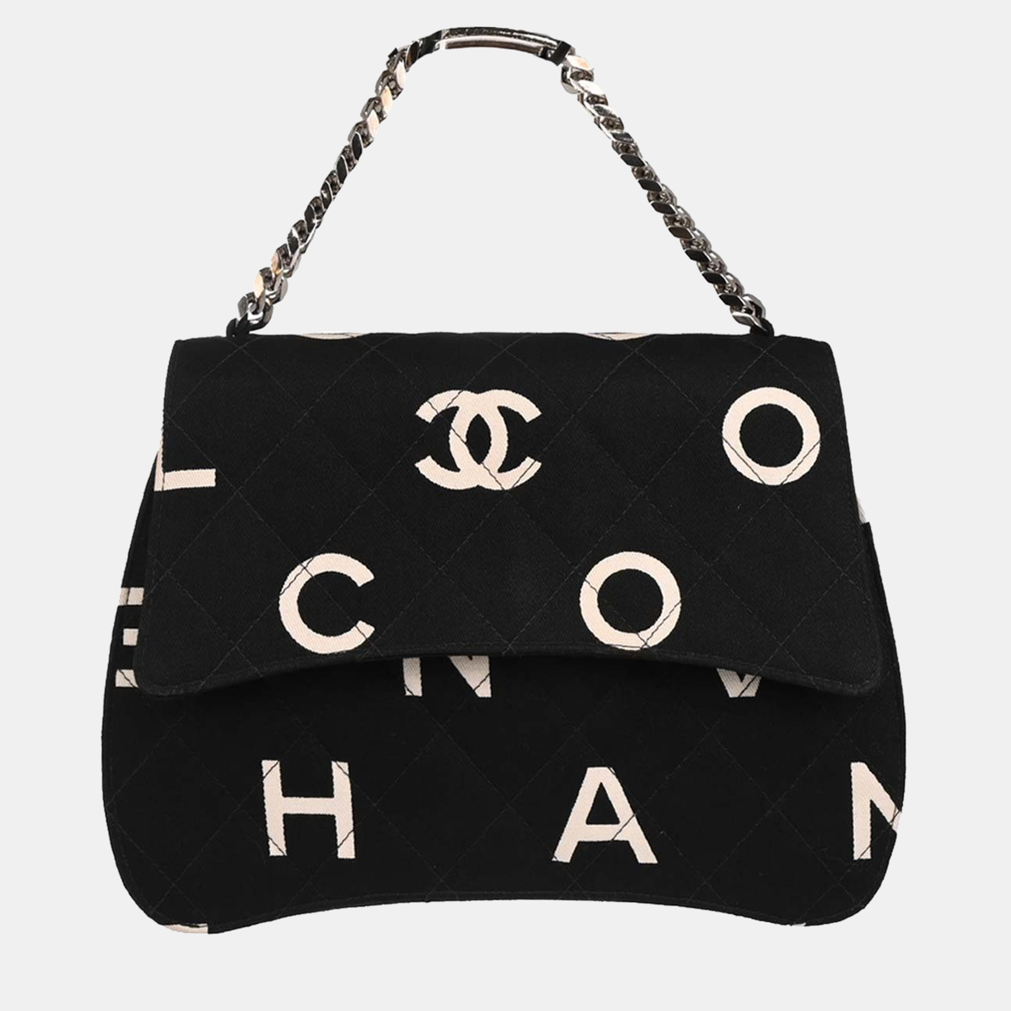 

Chanel Black Canvas Chain Handbag