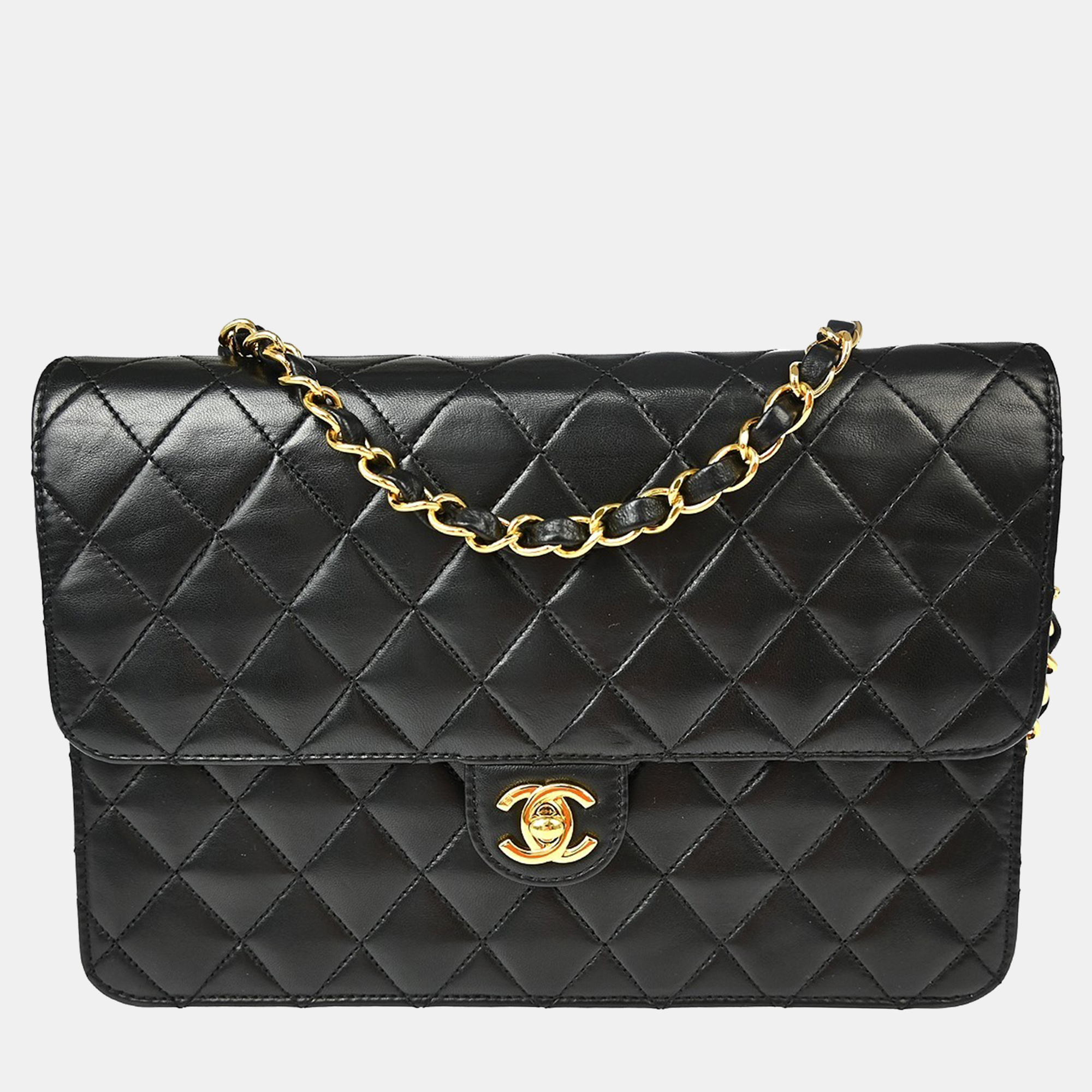 

Chanel Classic Flap Medium Black Lambskin Shoulder Bag