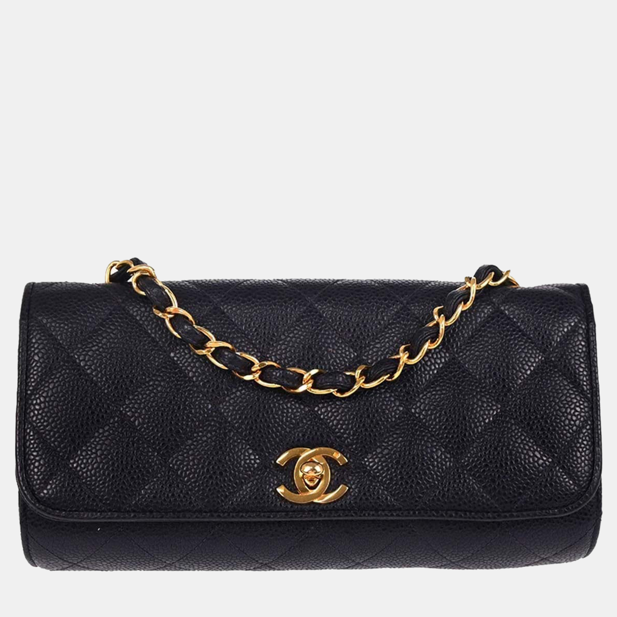 

Chanel Navy Calfskin Shoulder Bag, Navy blue