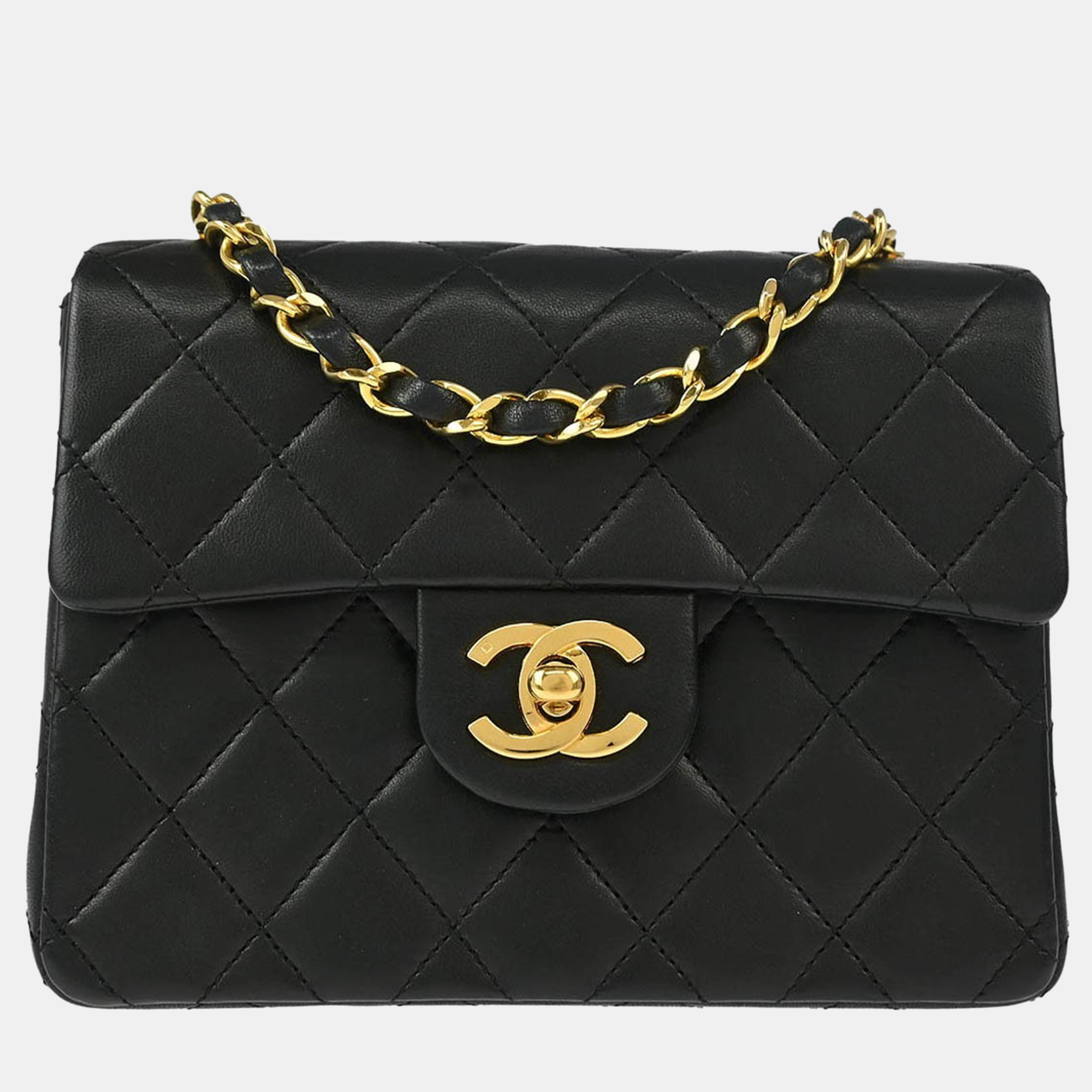 

Chanel Classic Flap Mini Black Lambskin Square Shoulder Bag