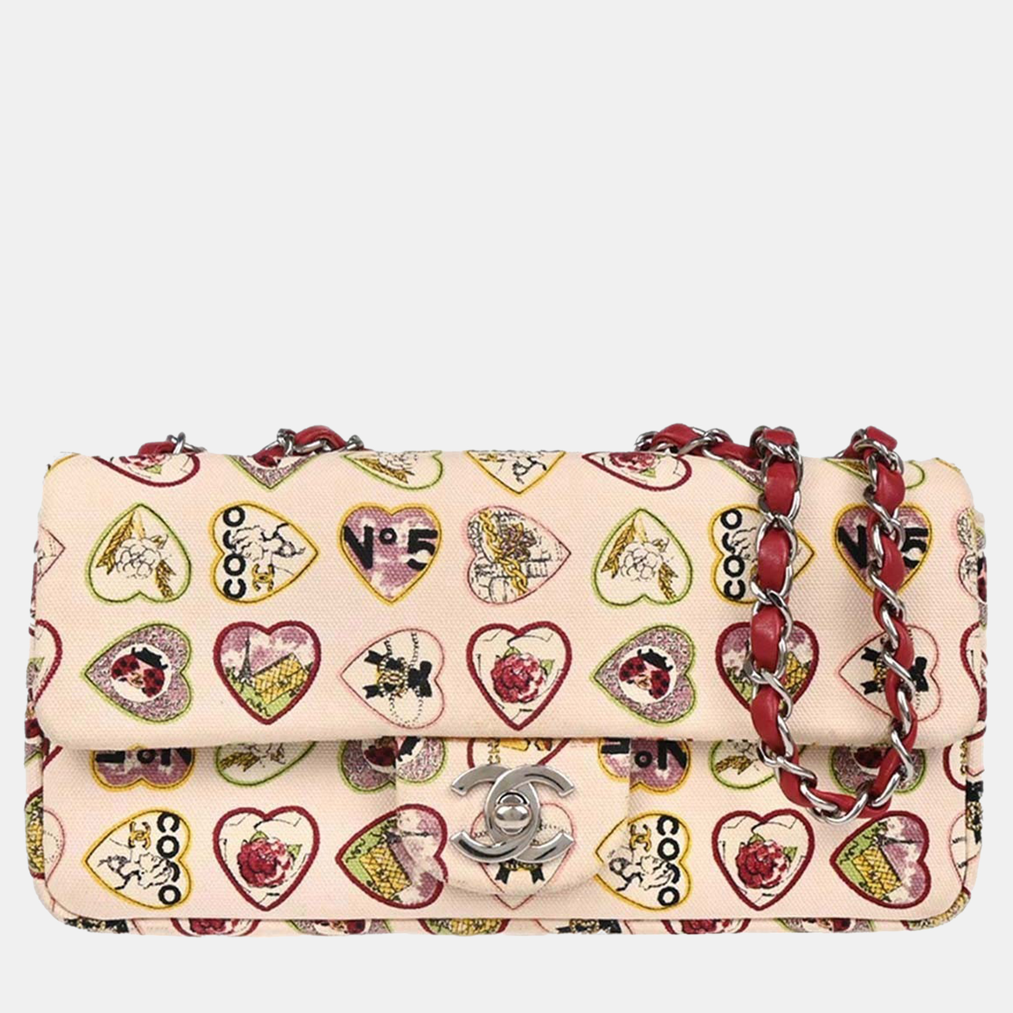 

Chanel Pink Canvas Valentine Chain Shoulder Bag
