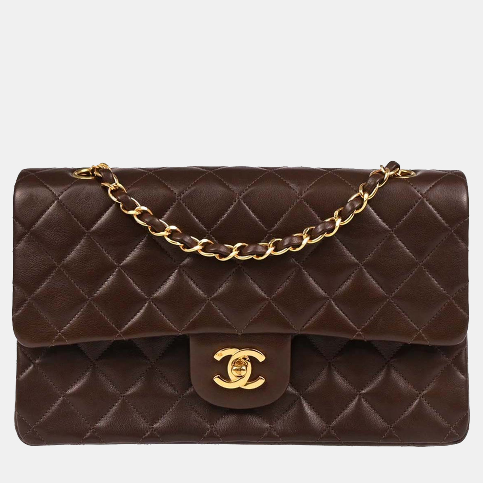 

Chanel Brown Lambskin Medium Classic Double Flap Shoulder Bag