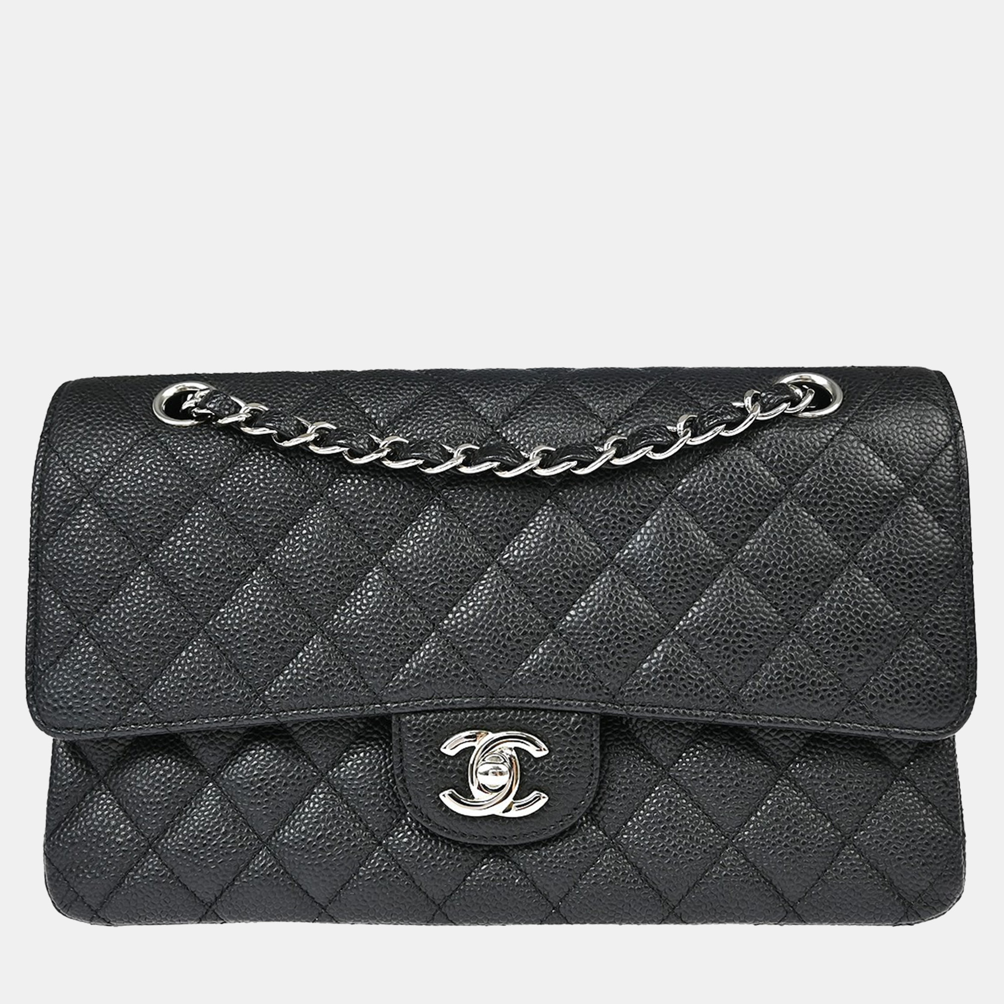 

Chanel Black Calfskin Medium Classic Double Flap Shoulder Bag