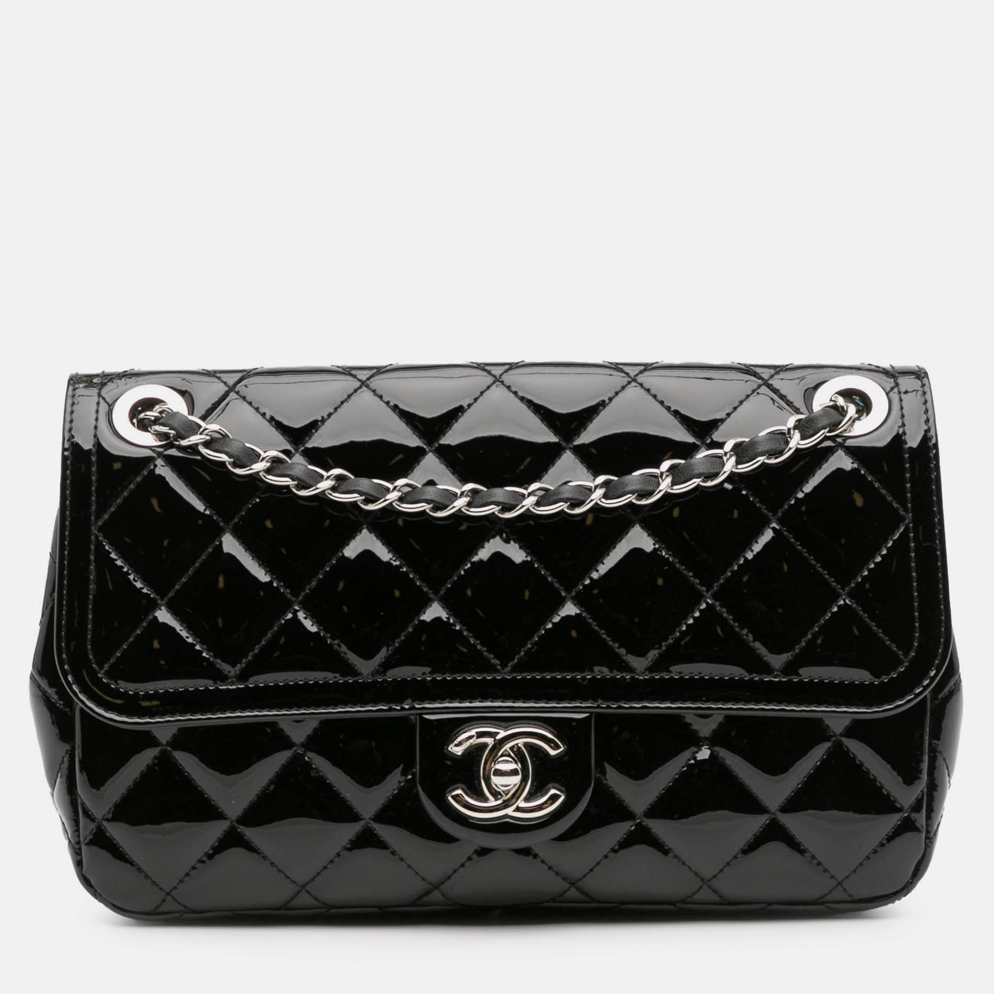 

Chanel Black Medium Patent Coco Shine Flap