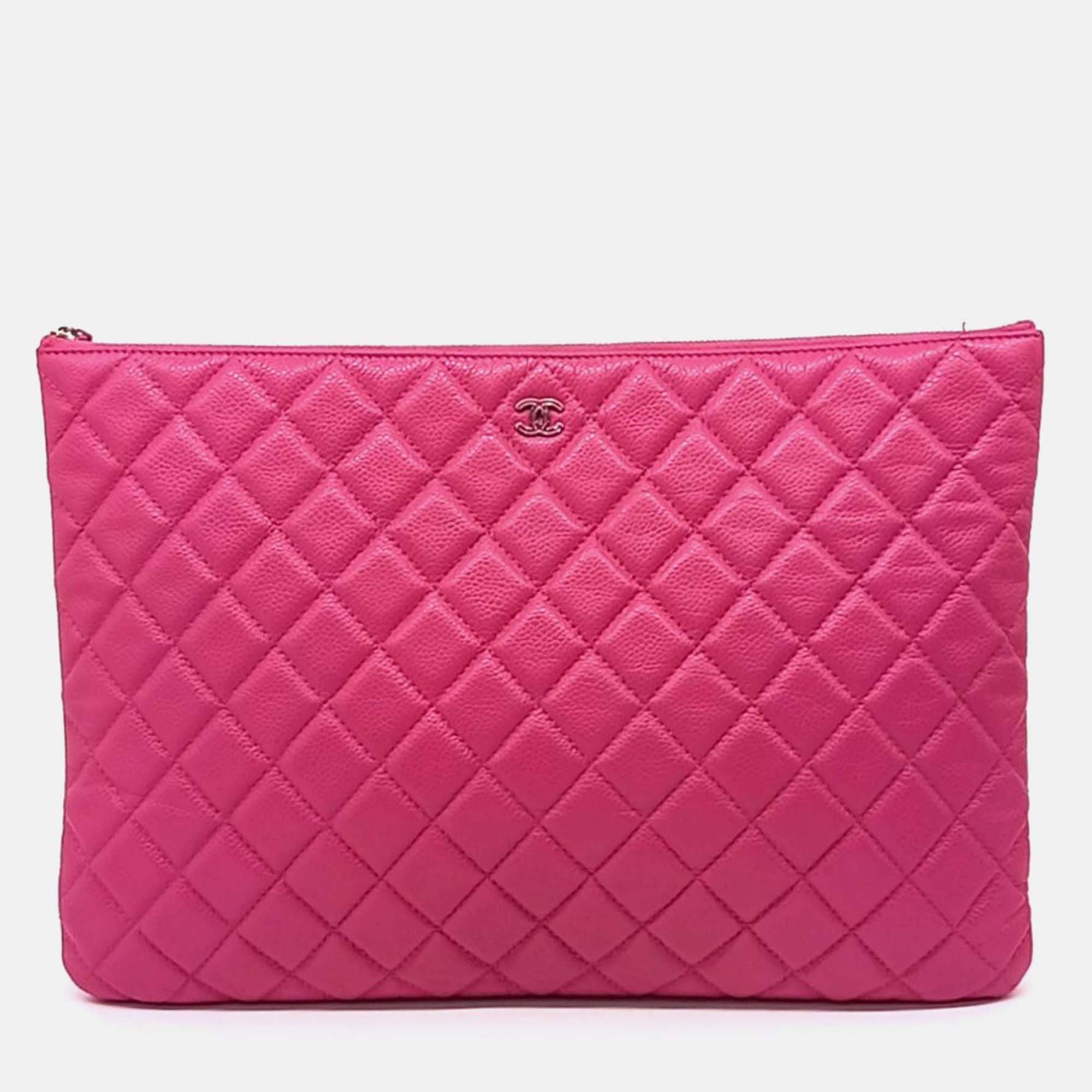 

Chanel Caviar Clutch Large, Pink