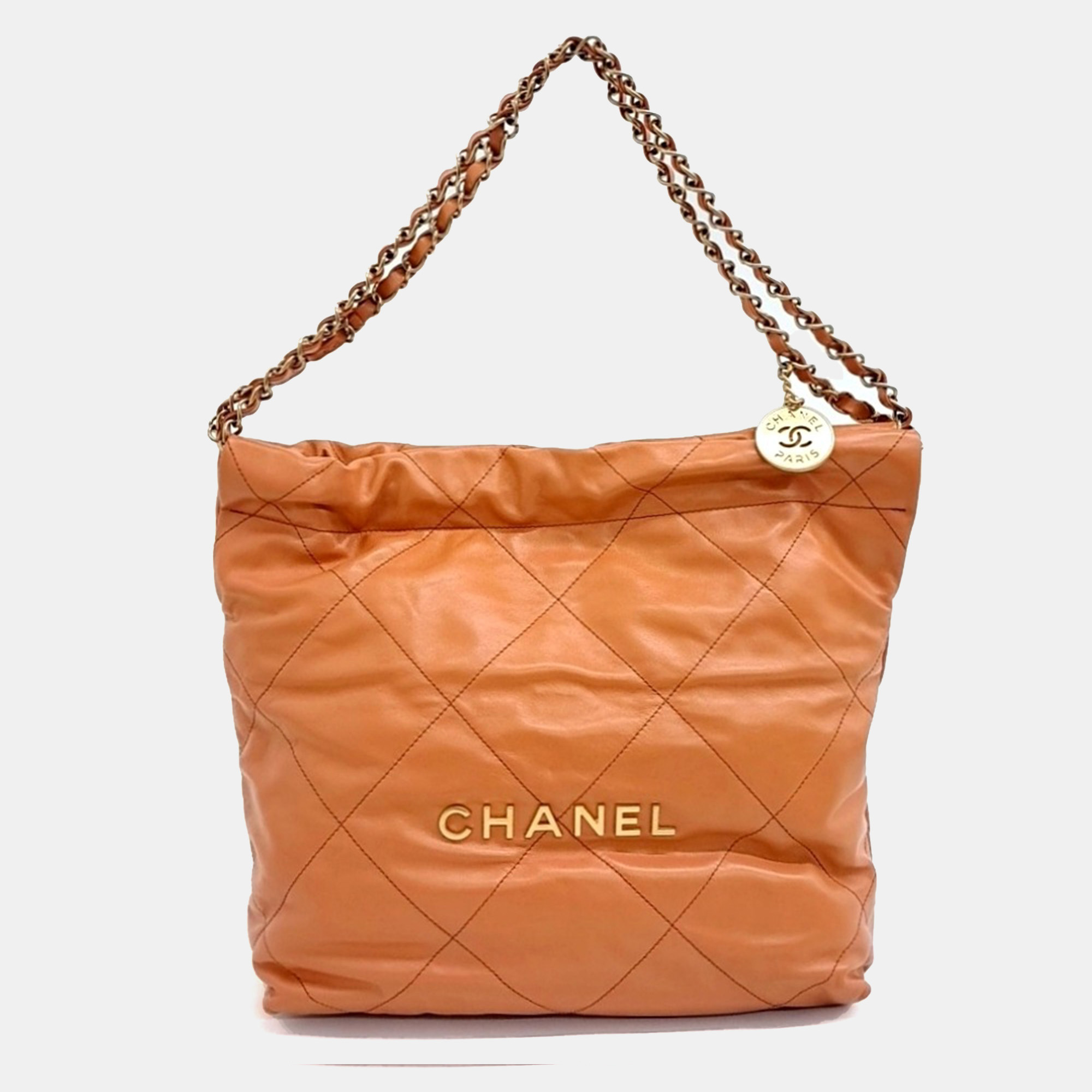 

Chanel Orange Leather 22 Bag 30