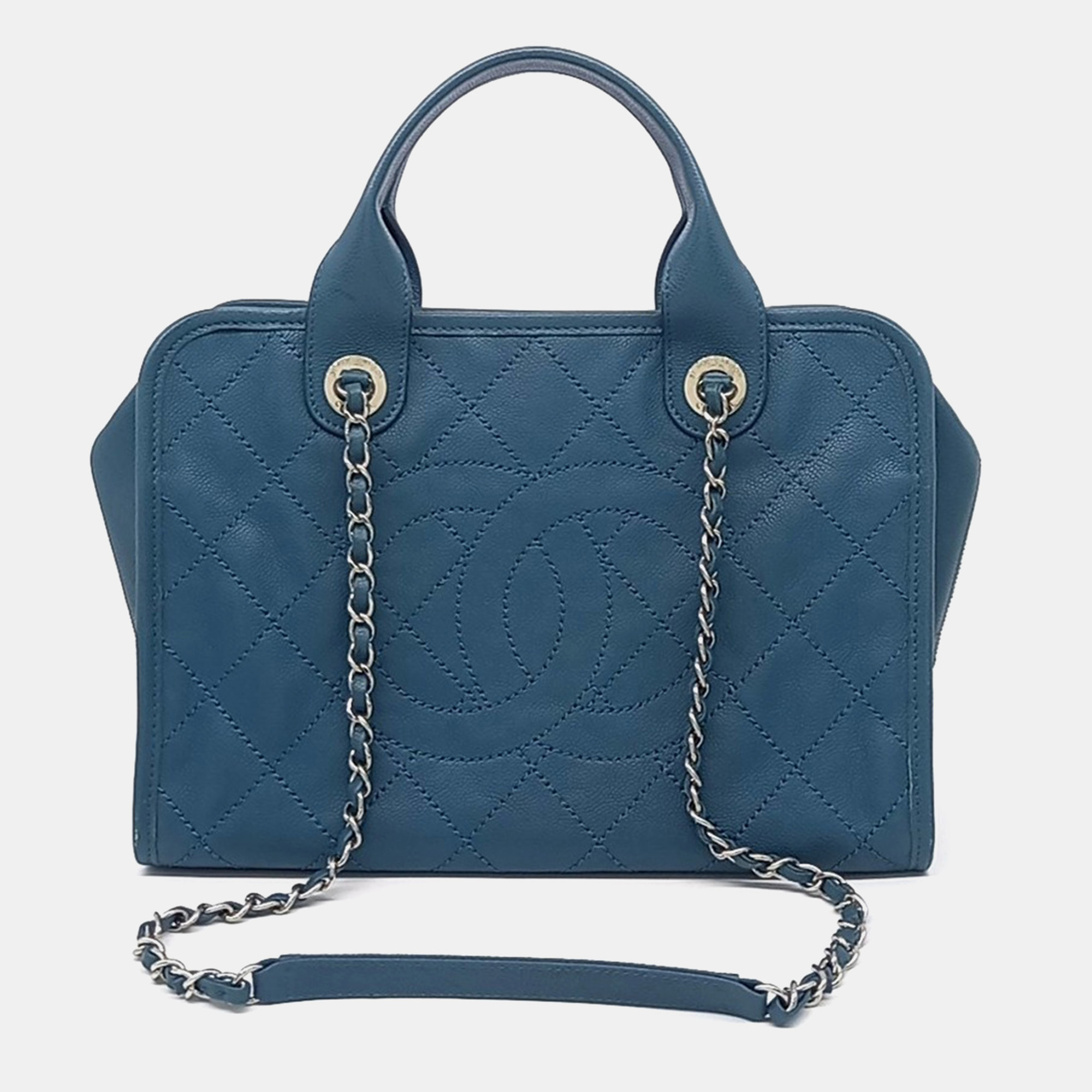 

Chanel Caviar Blue Tote and Shoulder Bag