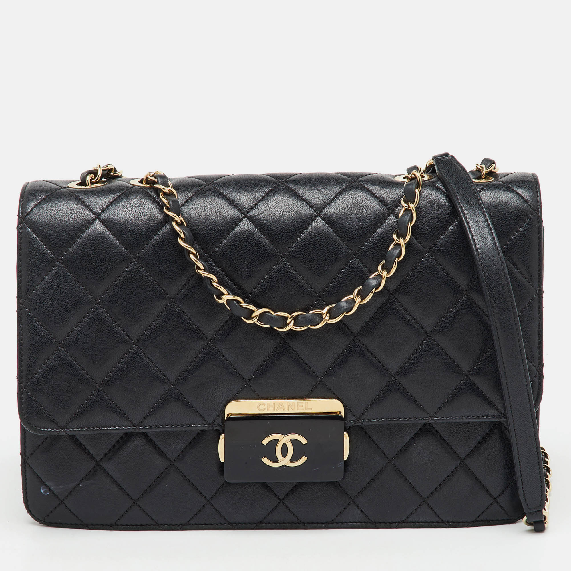 

Chanel Black Quilted Leather Beauty Lock Flap Bag