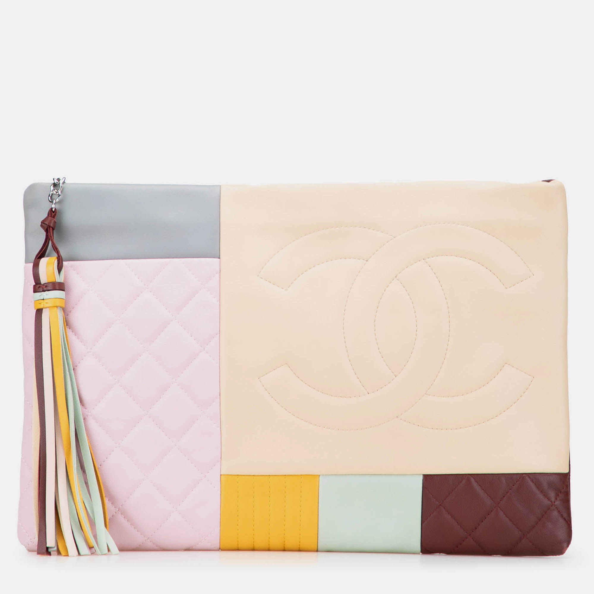 

Chanel Multicolor Medium Lambskin Colorblock Patchwork O Case