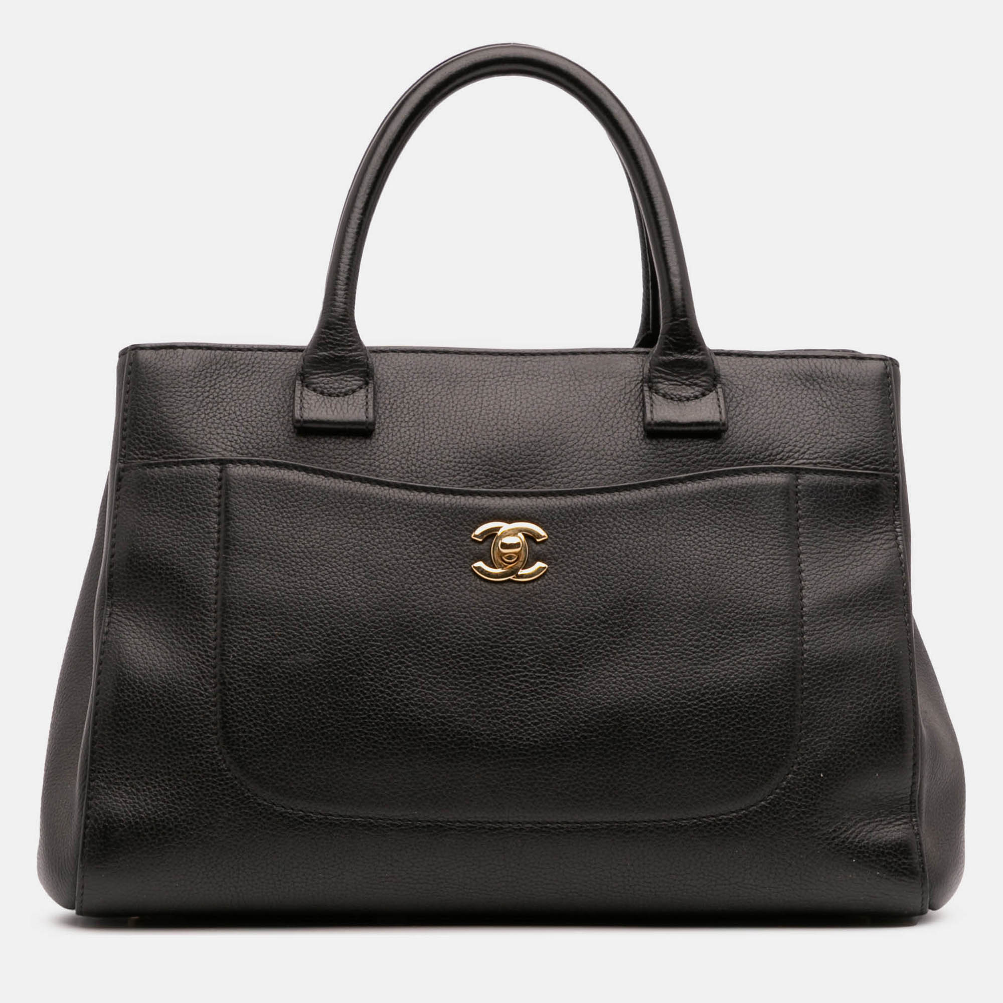 

Chanel Black Small Grained Calfskin Neo Executive Shopper Tote