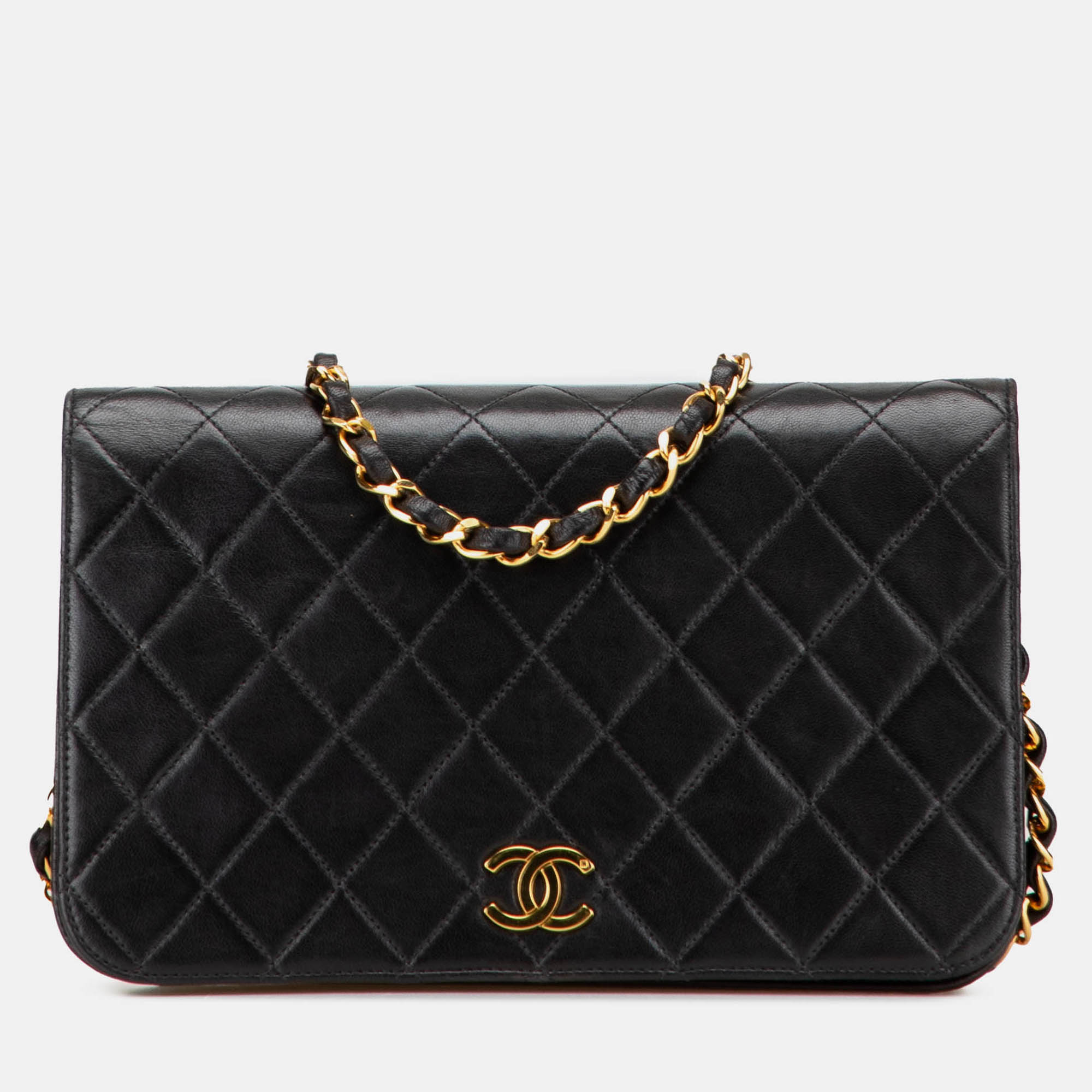 

Chanel Black CC Quilted Lambskin Full Single Flap