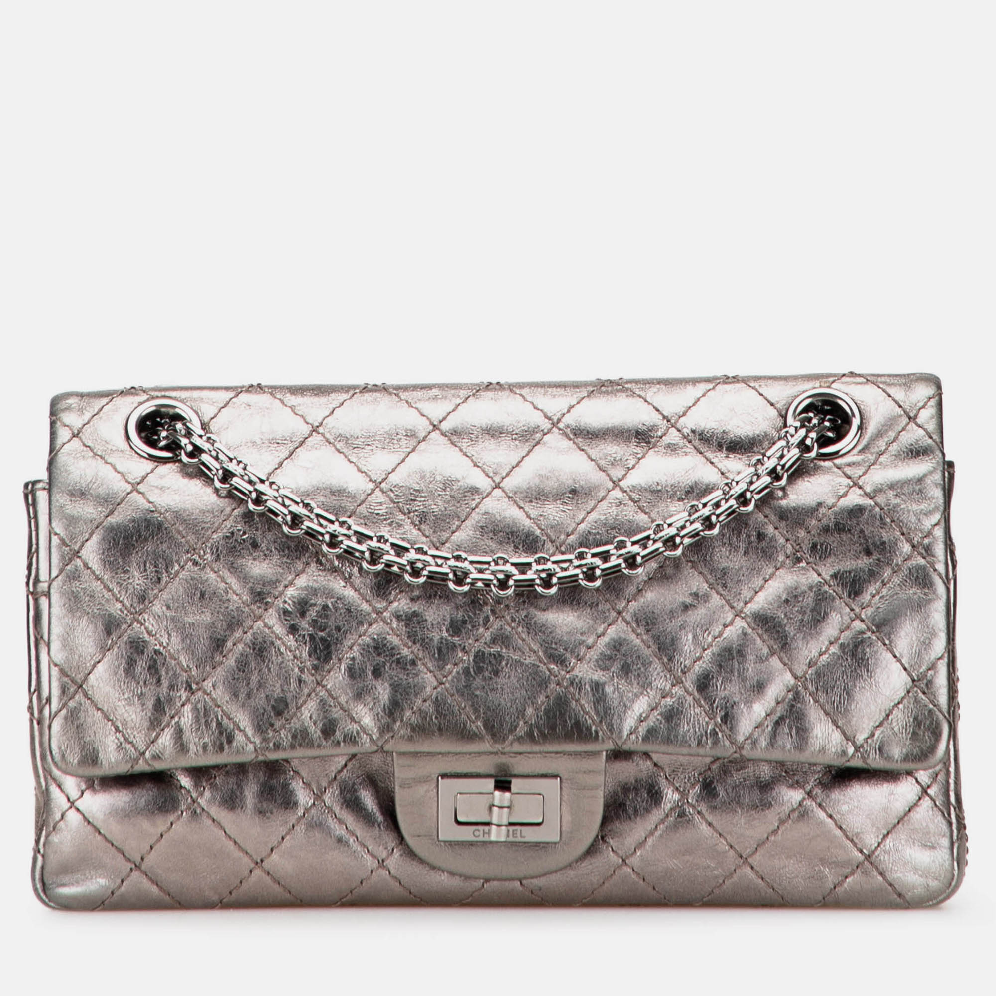 

Chanel Silver Reissue 2.55 Aged Calfskin Double Flap 226