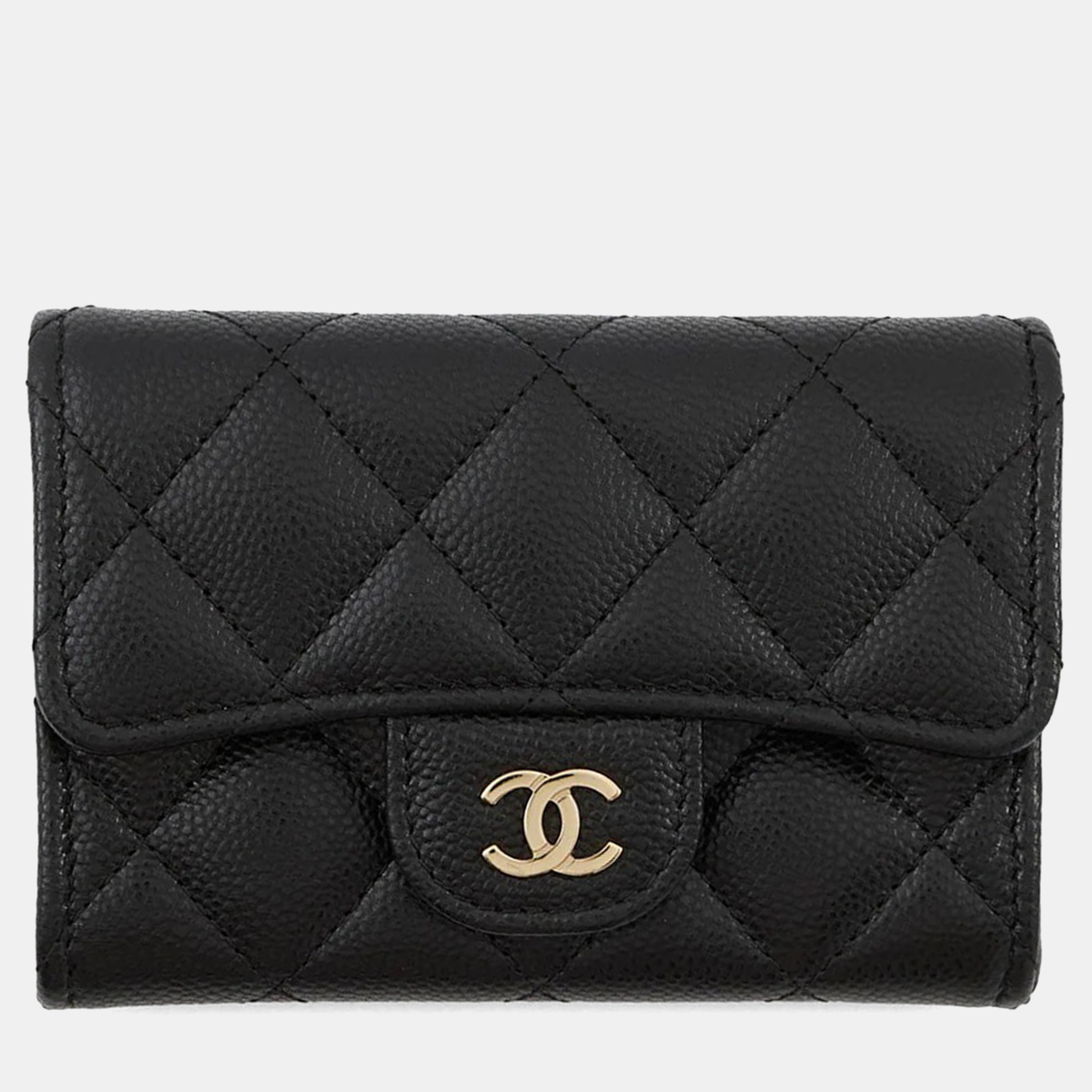 

Chanel Classic Flap Card Case Black Caviar Leather