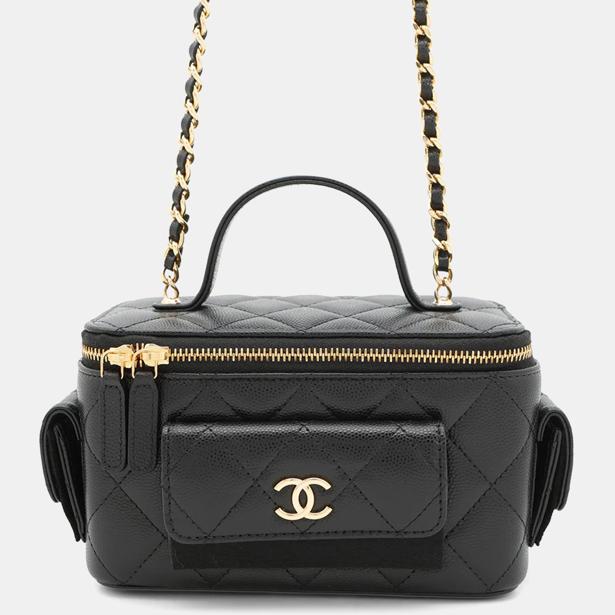

Chanel Vanity Black Caviar Leather Chain Vanity Bag