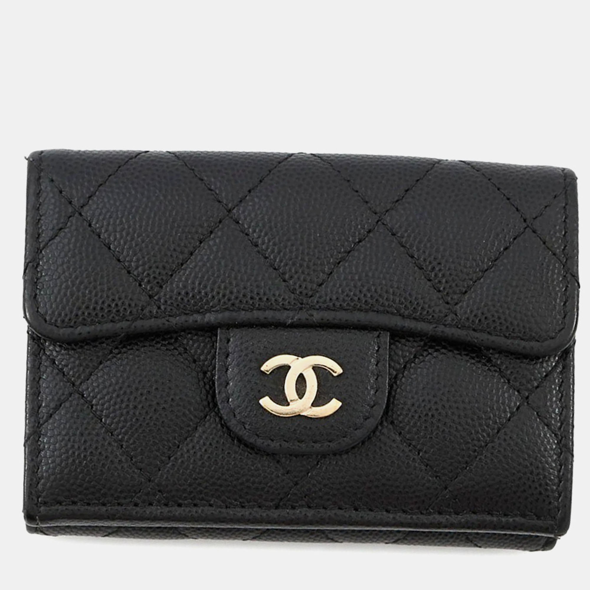

Chanel Matelasse Small Black Caviar Leather Classic Flap Wallet