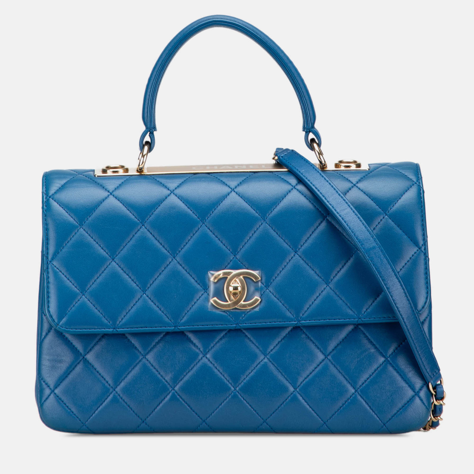 

Chanel Blue Medium Lambskin Trendy CC Top Handle Bag