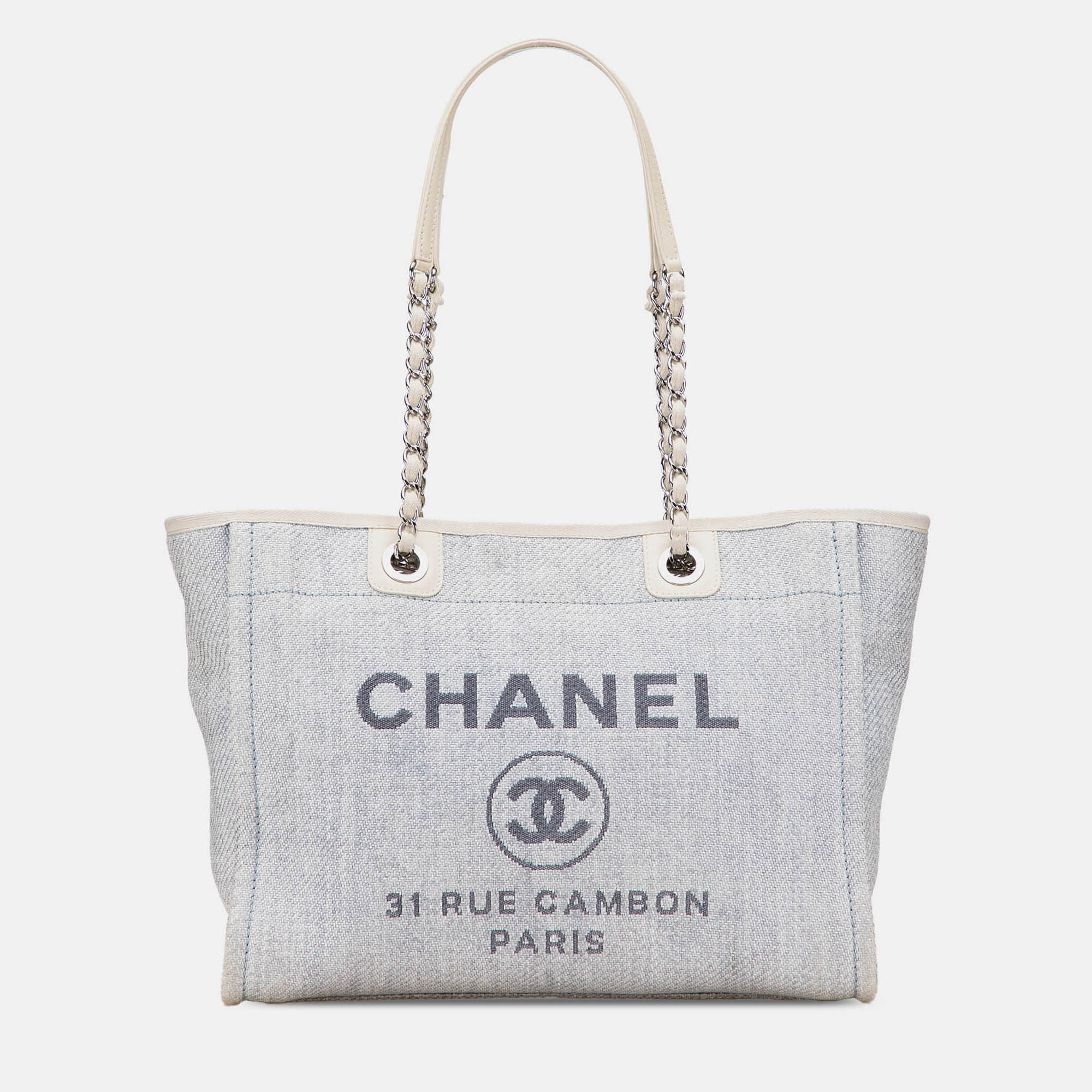 

Chanel Blue/White Small Denim Deauville Tote