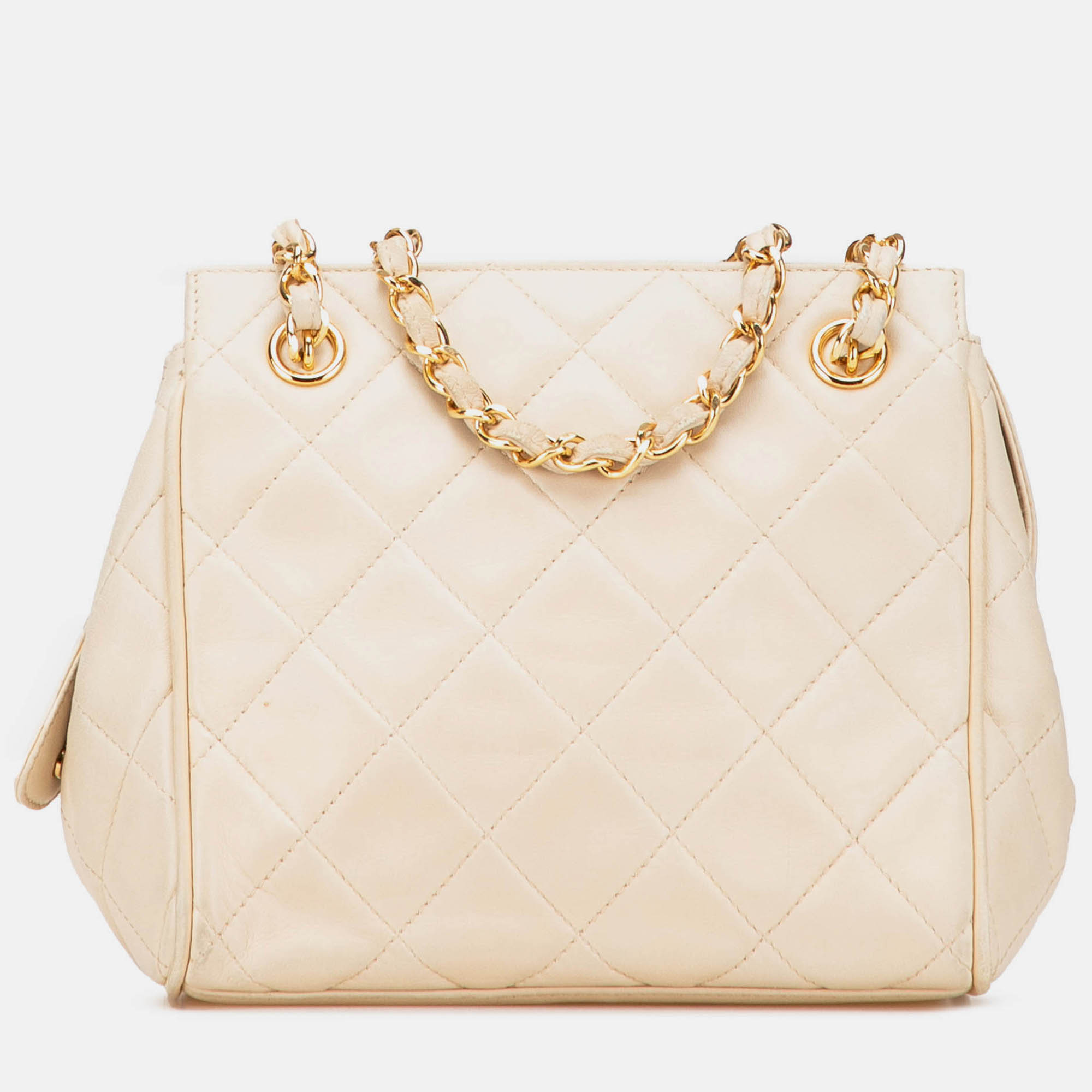 

Chanel Beige Quilted Lambskin Chain Shoulder Bag