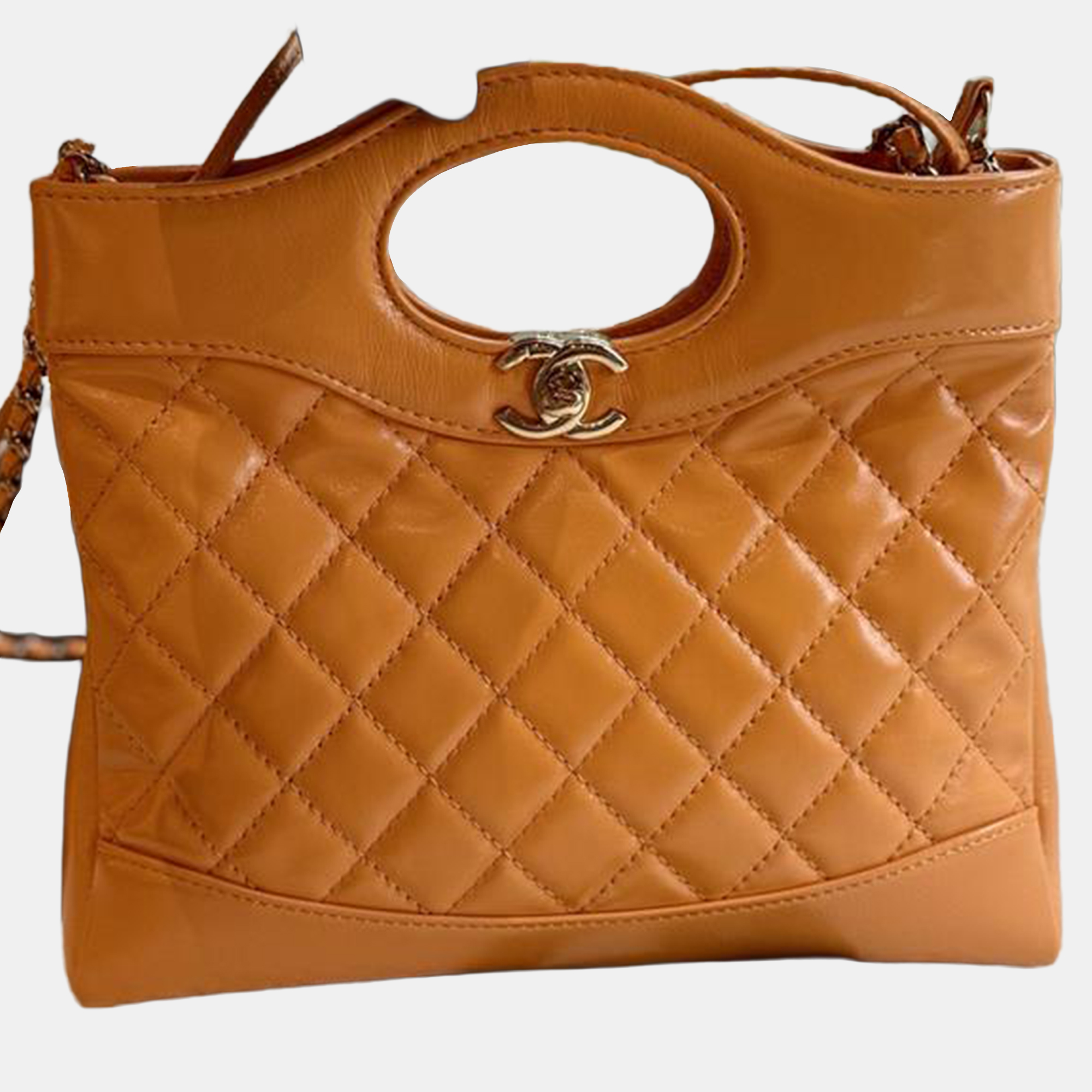 Pre-owned Chanel 31 Orange Quilted Leather Handbag