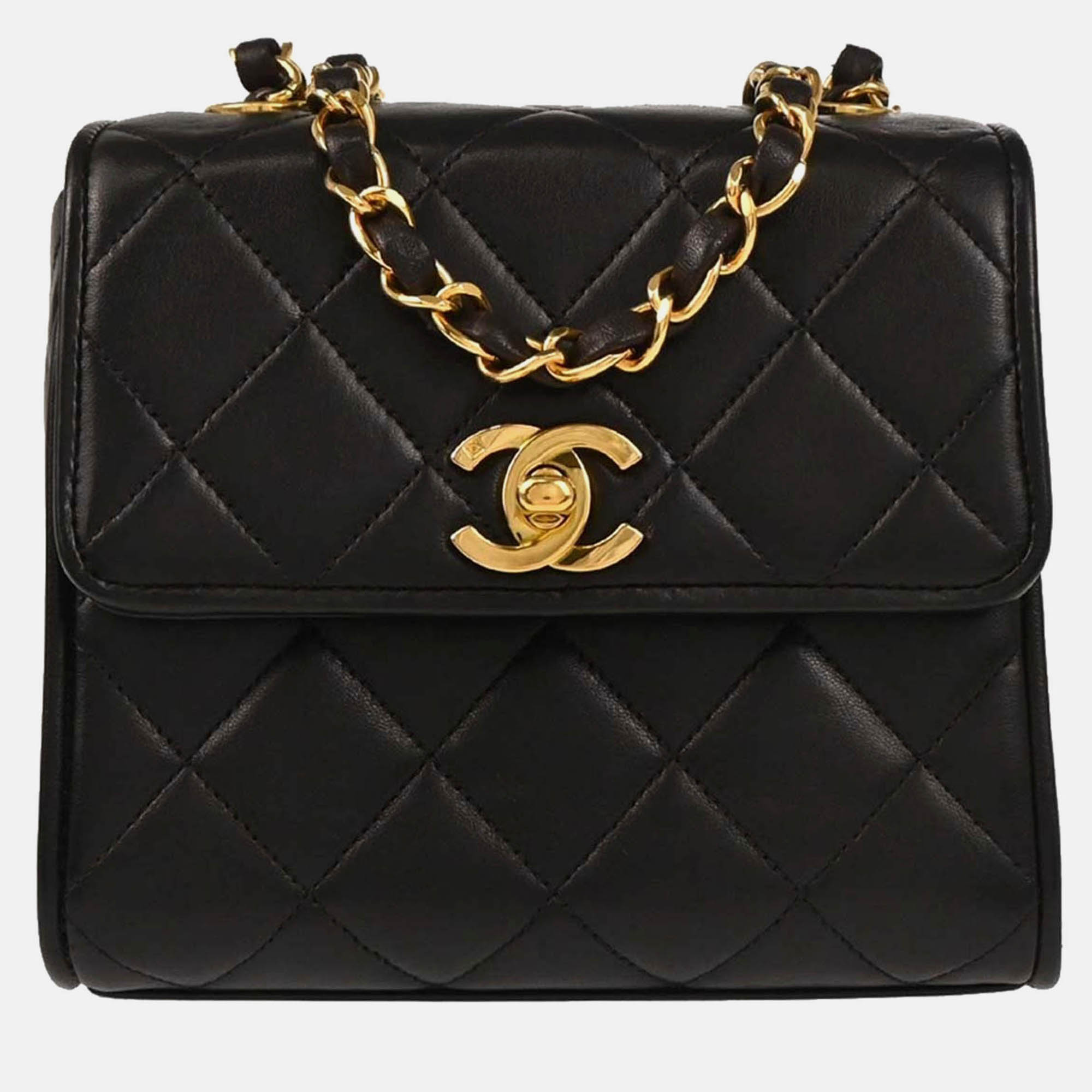 

Chanel Black Lambskin Shoulder Bag