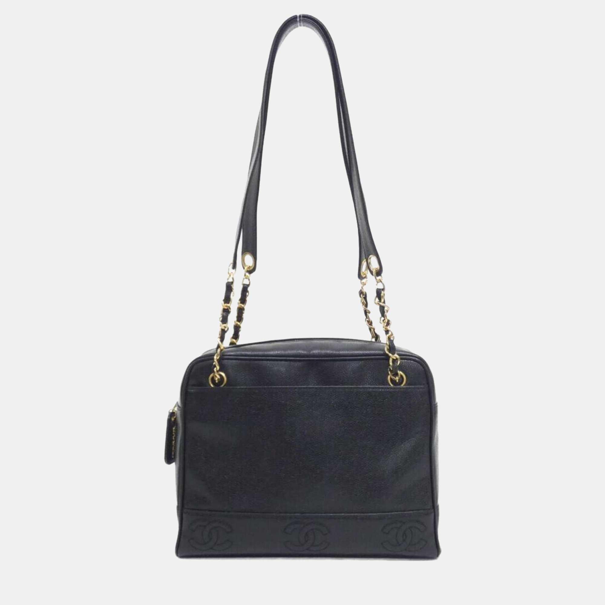 

Chanel Black Grained Leather Shoulder Bag GHW