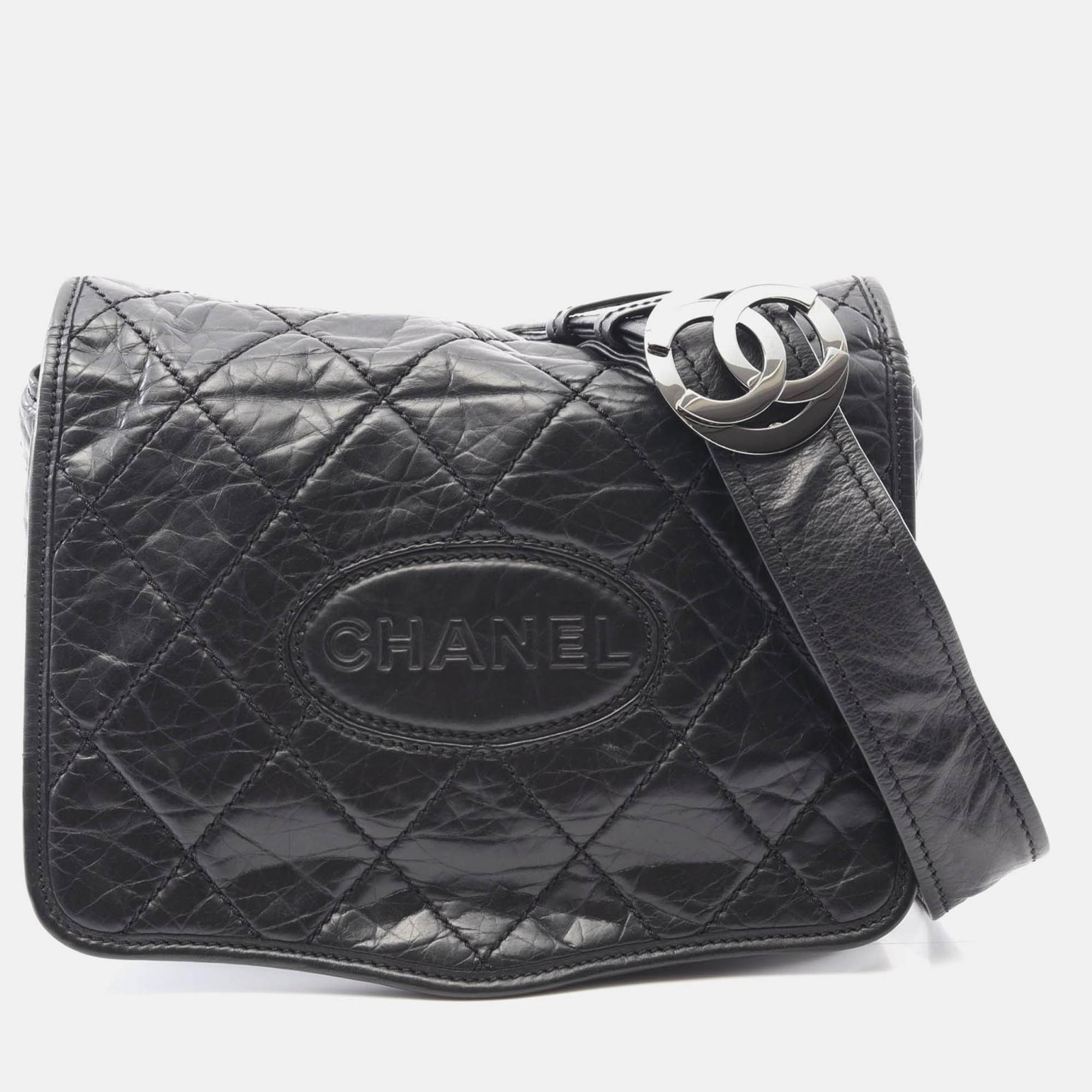 

Chanel Wild Stitch Black Calfskin Crossbody Shoulder Bag