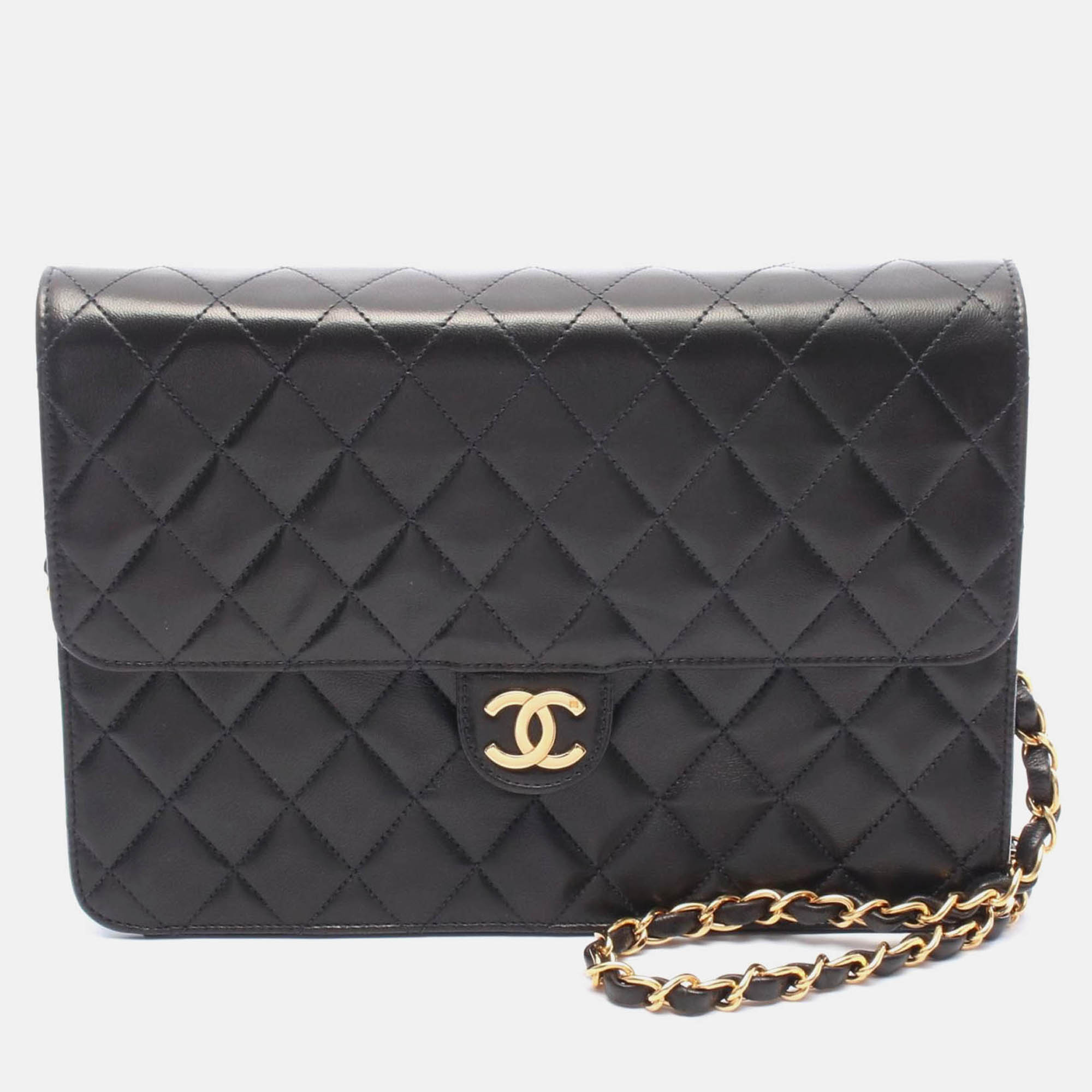 

Chanel CC Matelasse Black Lambskin Leather Chain Shoulder Bag