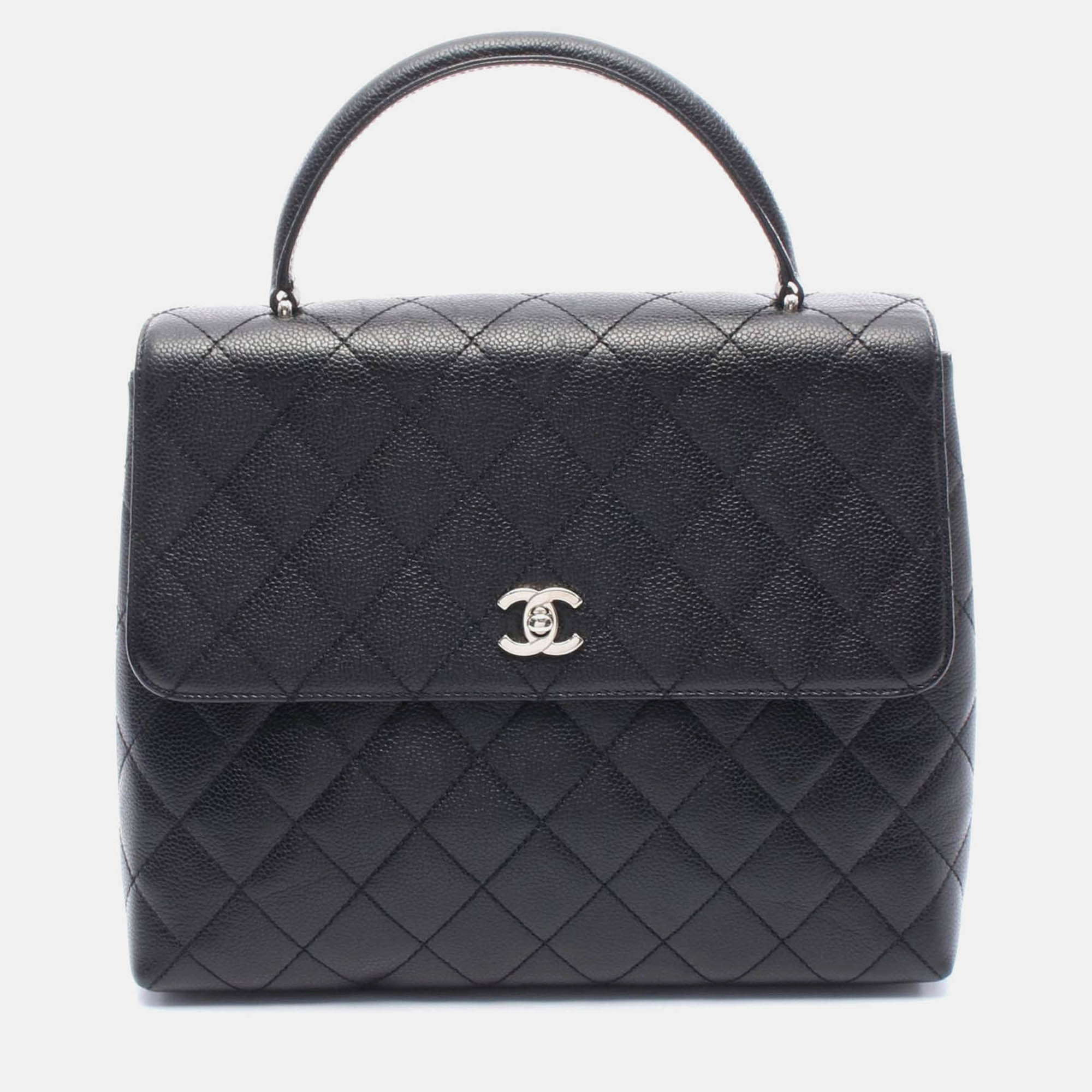 

Chanel Kelly Black Leather Top Handle Bag