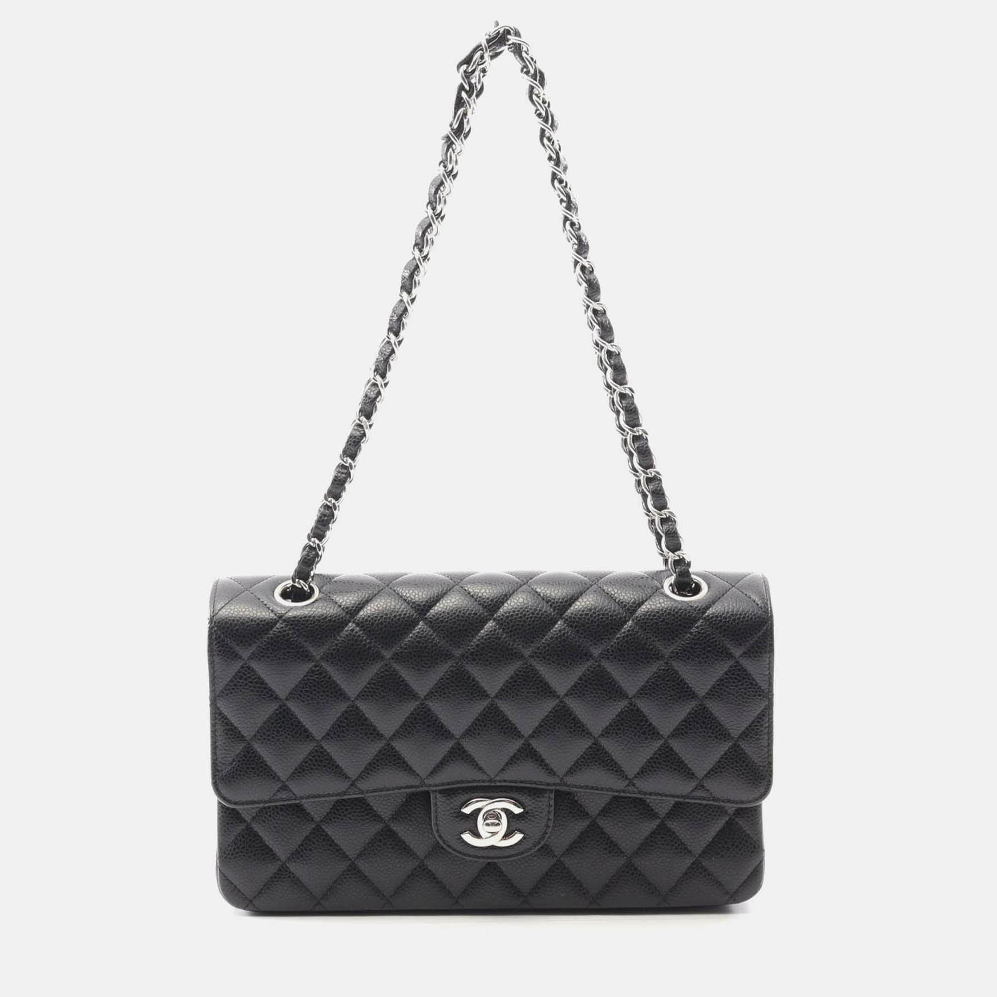 

Chanel Coco Matelasse Black Calfskin W Flap Shoulder Bag