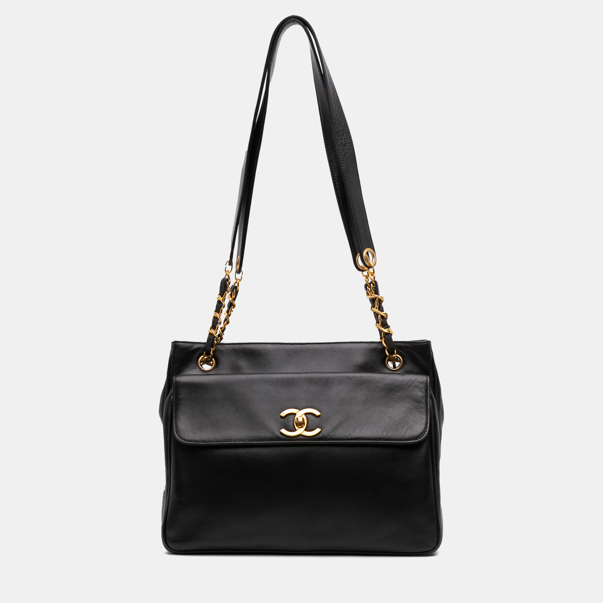 

Chanel Black CC Lambskin Front Pocket Tote