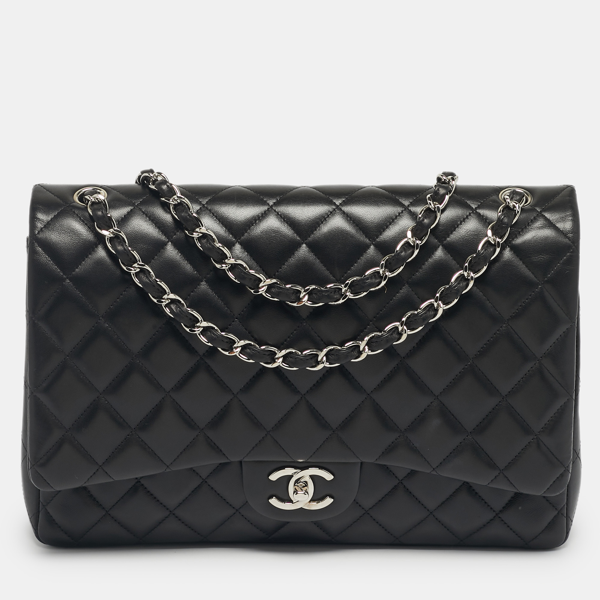 

Chanel Black Quilted Leather Maxi Classic Double Flap Bag