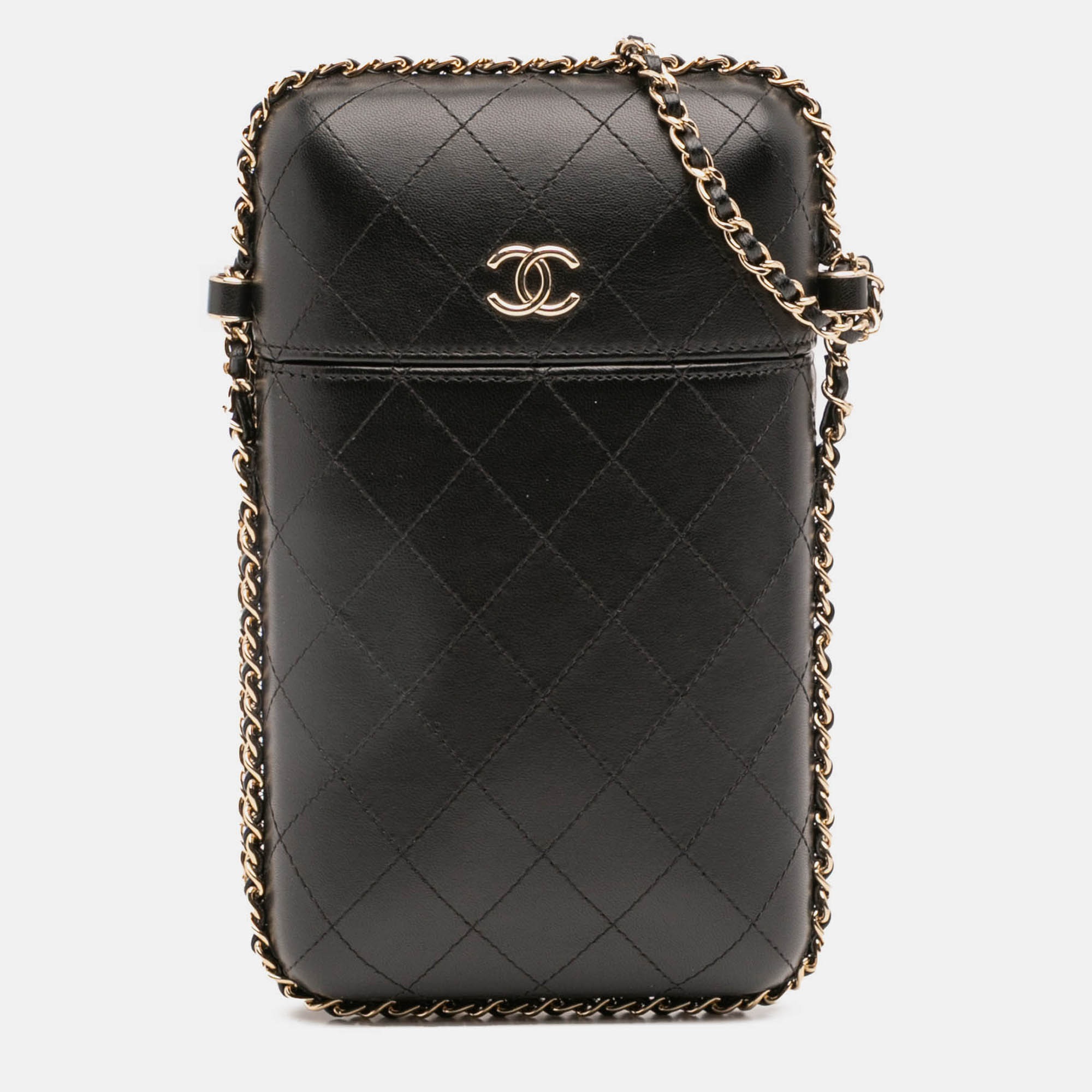 

Chanel Black CC Quilted Lambskin Chain Around Phone Holder