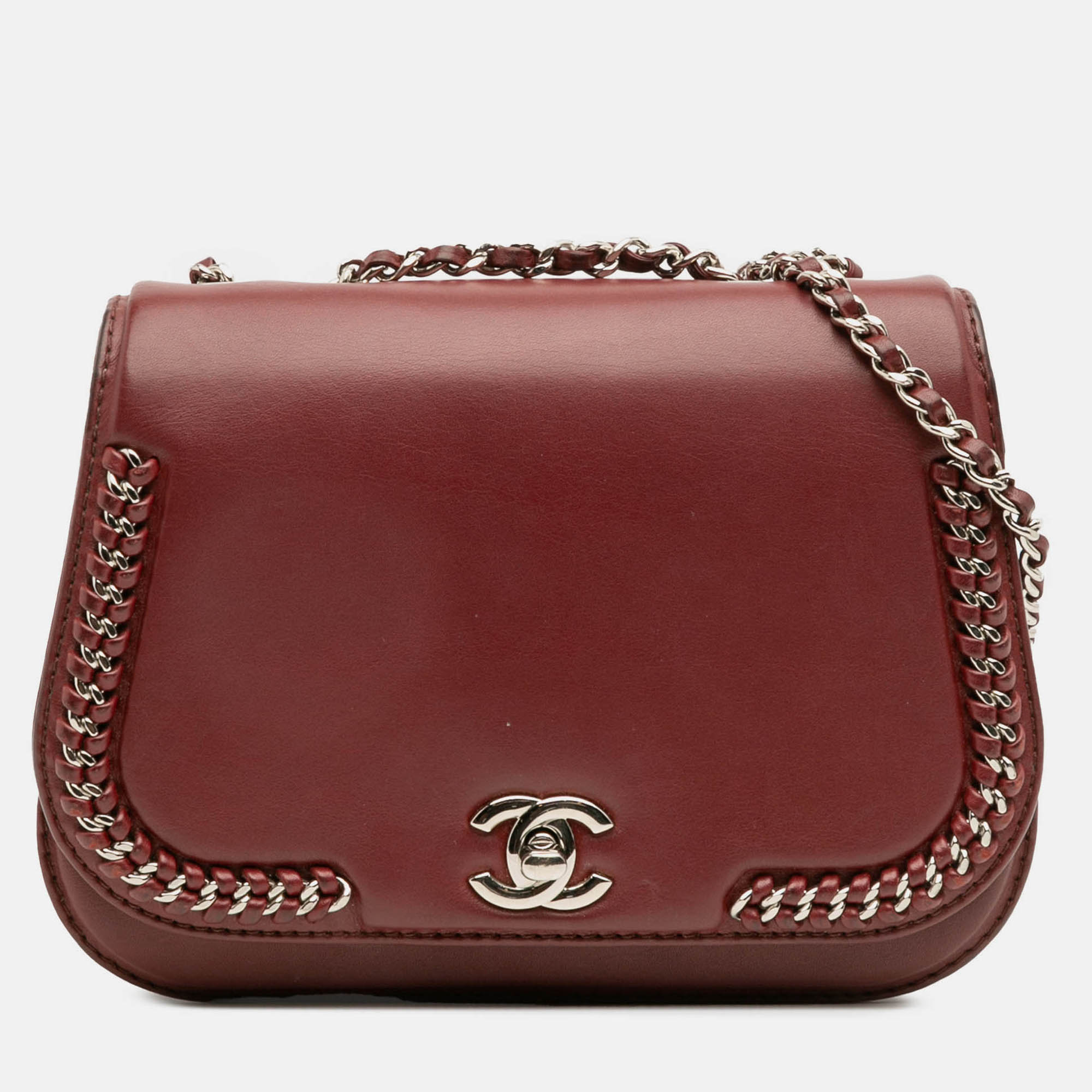

Chanel Red Small Calfskin Braided Chic Flap